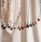 Personalised jewellery – handmade jewellery – KBN jewellery – Australian made jewellery – crystal pendant – birthstone drop necklace – birthstone pendant for necklace – crystal birthstone drop  – birthstone jewellery – purple stone pendant – dark purple birthstone for necklace – February   birthstone pendant – February  birthstone drop