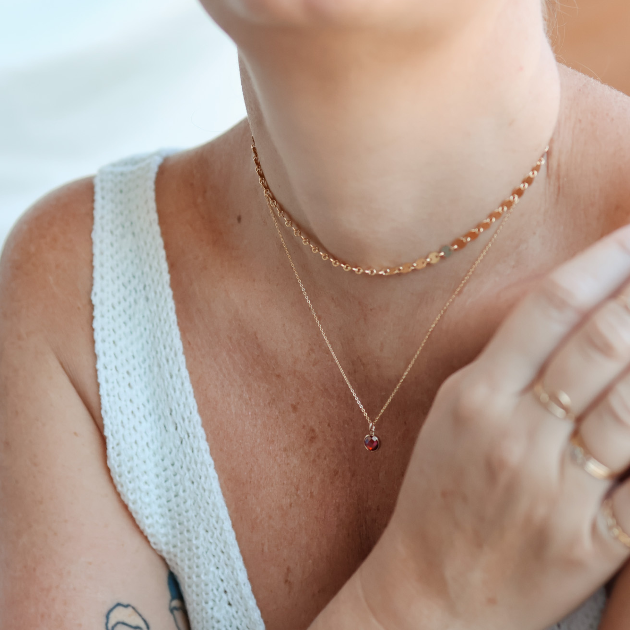 Personalised jewellery – handmade jewellery – KBN jewellery – Australian made jewellery – crystal pendant – birthstone drop necklace – birthstone pendant for necklace – crystal birthstone drop – birthstone jewellery – red stone pendant – dark red birthstone for necklace – January birthstone pendant – Janurary birthstone drop