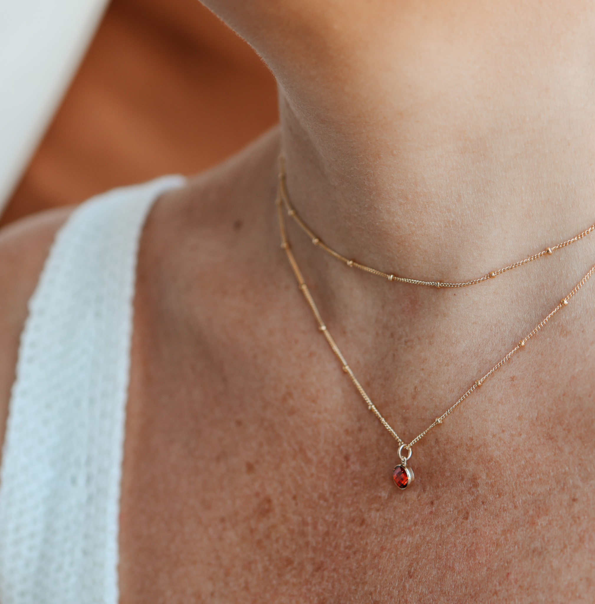 Personalised jewellery – handmade jewellery – KBN jewellery – Australian made jewellery – crystal pendant – birthstone drop necklace – birthstone pendant for necklace – crystal birthstone drop  – birthstone jewellery – red stone pendant – dark red birthstone for necklace – January birthstone pendant – Janurary  birthstone drop