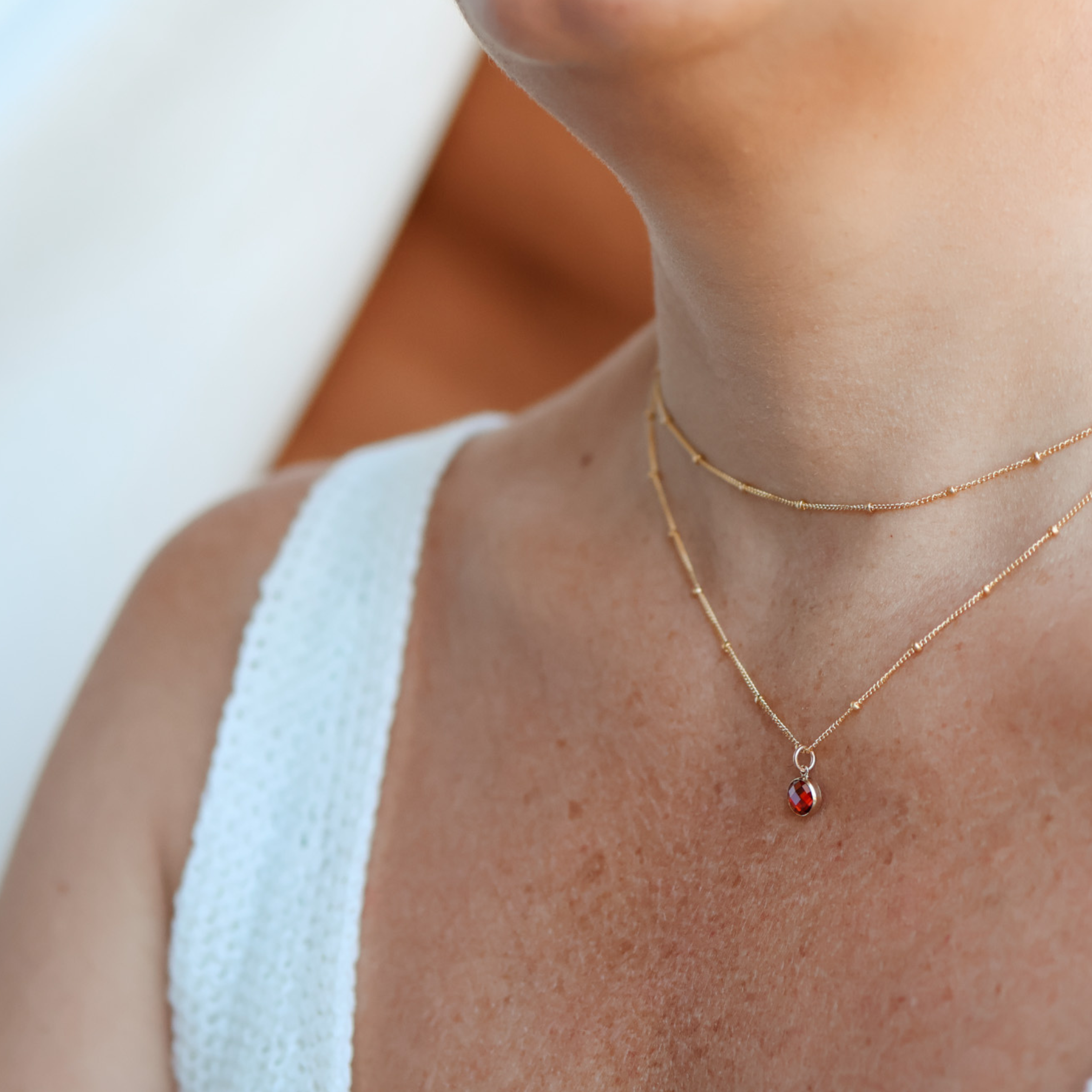 Personalised jewellery – handmade jewellery – KBN jewellery – Australian made jewellery – crystal pendant – birthstone drop necklace – birthstone pendant for necklace – crystal birthstone drop – birthstone jewellery – red stone pendant – dark red birthstone for necklace – January birthstone pendant – Janurary birthstone drop