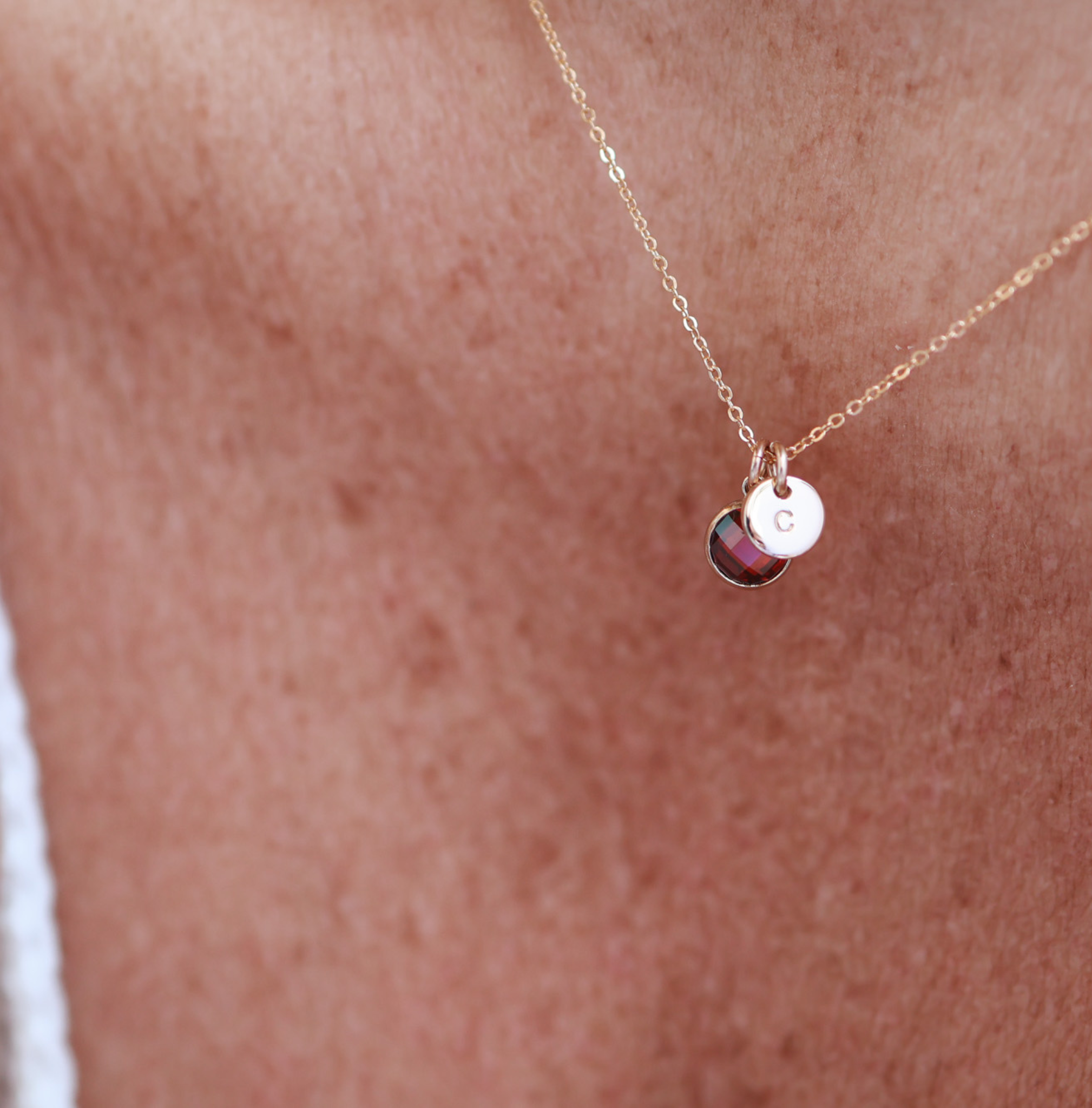 Personalised jewellery – handmade jewellery – KBN jewellery – Australian made jewellery – crystal pendant – birthstone drop necklace – birthstone pendant for necklace – crystal birthstone drop  – birthstone jewellery – red stone pendant – dark red birthstone for necklace – January birthstone pendant – Janurary  birthstone drop