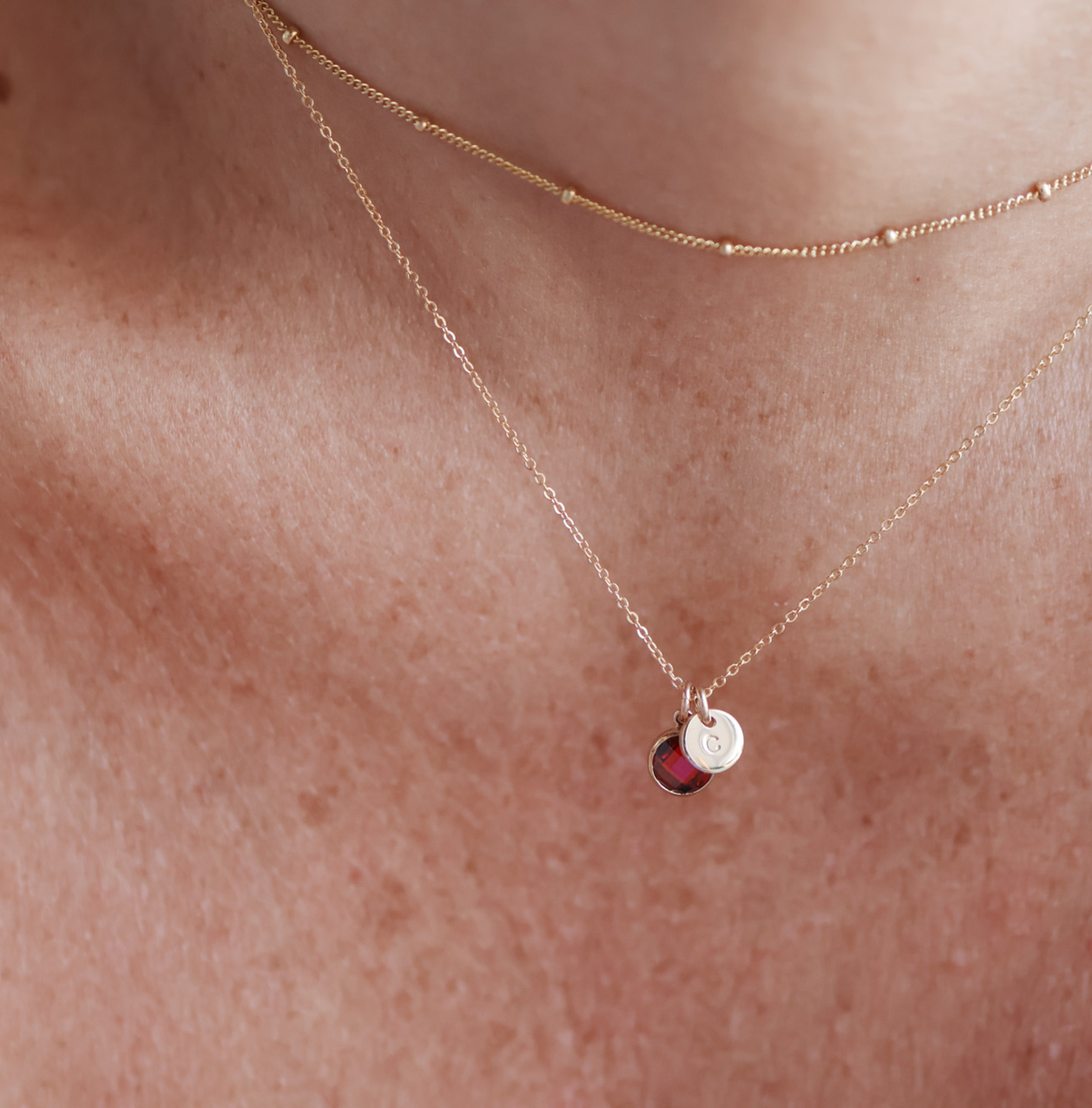 Personalised jewellery – handmade jewellery – KBN jewellery – Australian made jewellery – crystal pendant – birthstone drop necklace – birthstone pendant for necklace – crystal birthstone drop  – birthstone jewellery – red stone pendant – dark red birthstone for necklace – January birthstone pendant – Janurary  birthstone drop
