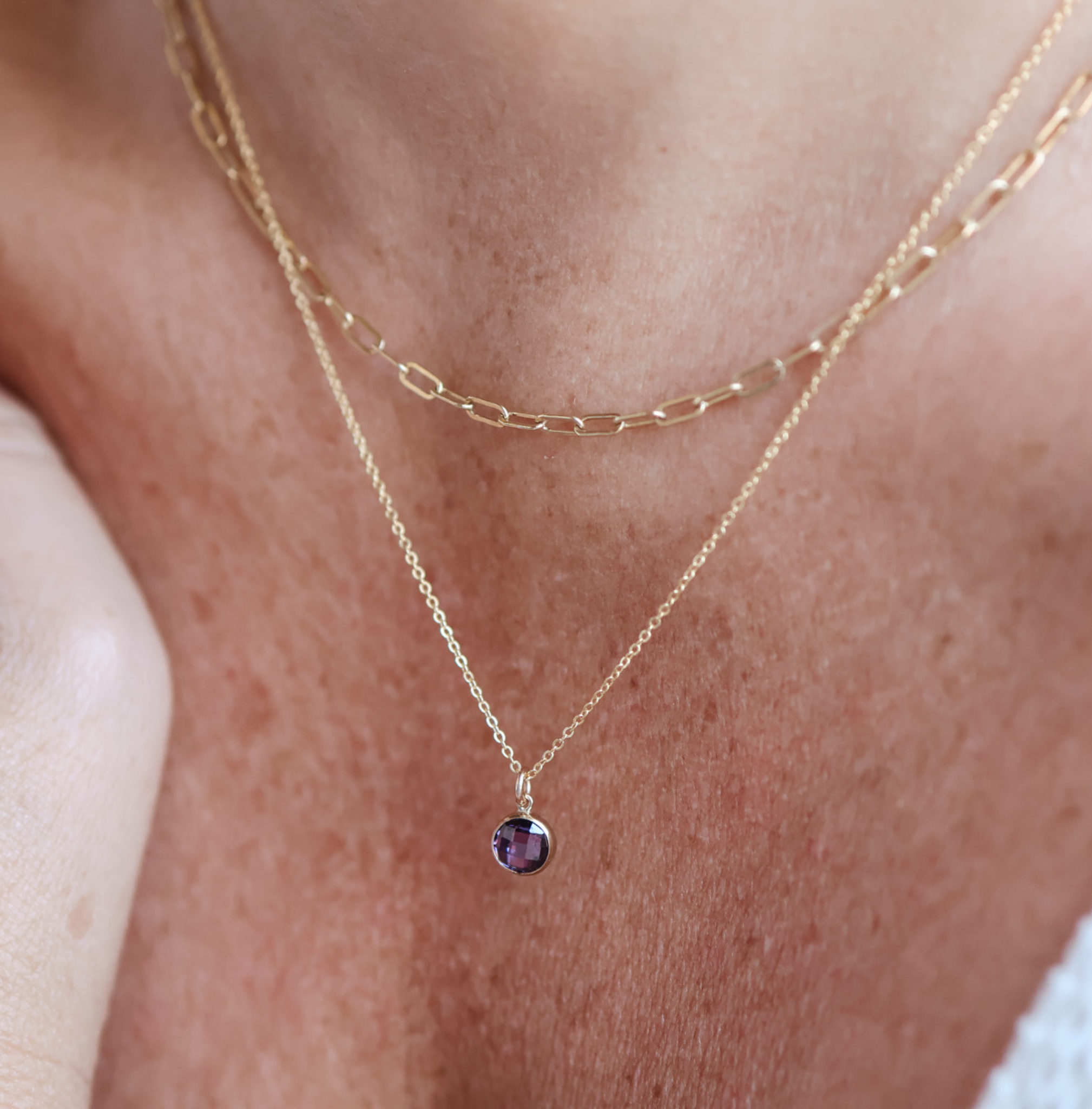 Personalised jewellery – handmade jewellery – KBN jewellery – Australian made jewellery – crystal pendant – birthstone drop necklace – birthstone pendant for necklace – crystal birthstone drop  – birthstone jewellery – purple stone pendant – dark purple birthstone for necklace – February   birthstone pendant – February  birthstone drop