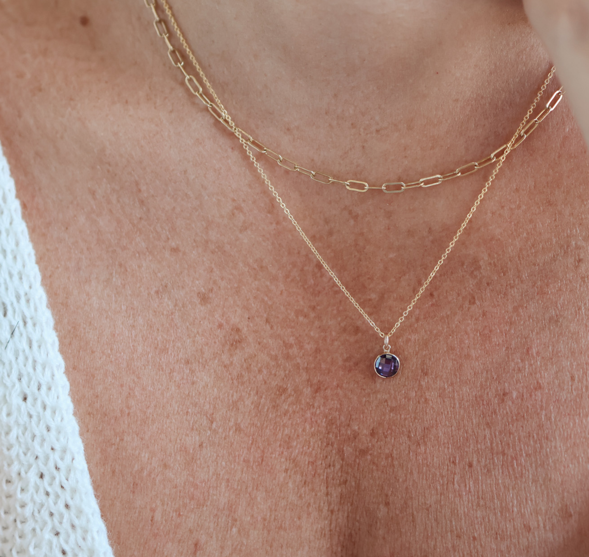 Personalised jewellery – handmade jewellery – KBN jewellery – Australian made jewellery – crystal pendant – birthstone drop necklace – birthstone pendant for necklace – crystal birthstone drop – birthstone jewellery – purple stone pendant – dark purple birthstone for necklace – February birthstone pendant – February birthstone drop