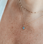 Personalised jewellery – handmade jewellery – KBN jewellery – Australian made jewellery – crystal pendant – birthstone drop necklace – birthstone pendant for necklace – crystal birthstone drop  – birthstone jewellery –blue  stone pendant – light blue birthstone for necklace – March  birthstone pendant – March  birthstone drop