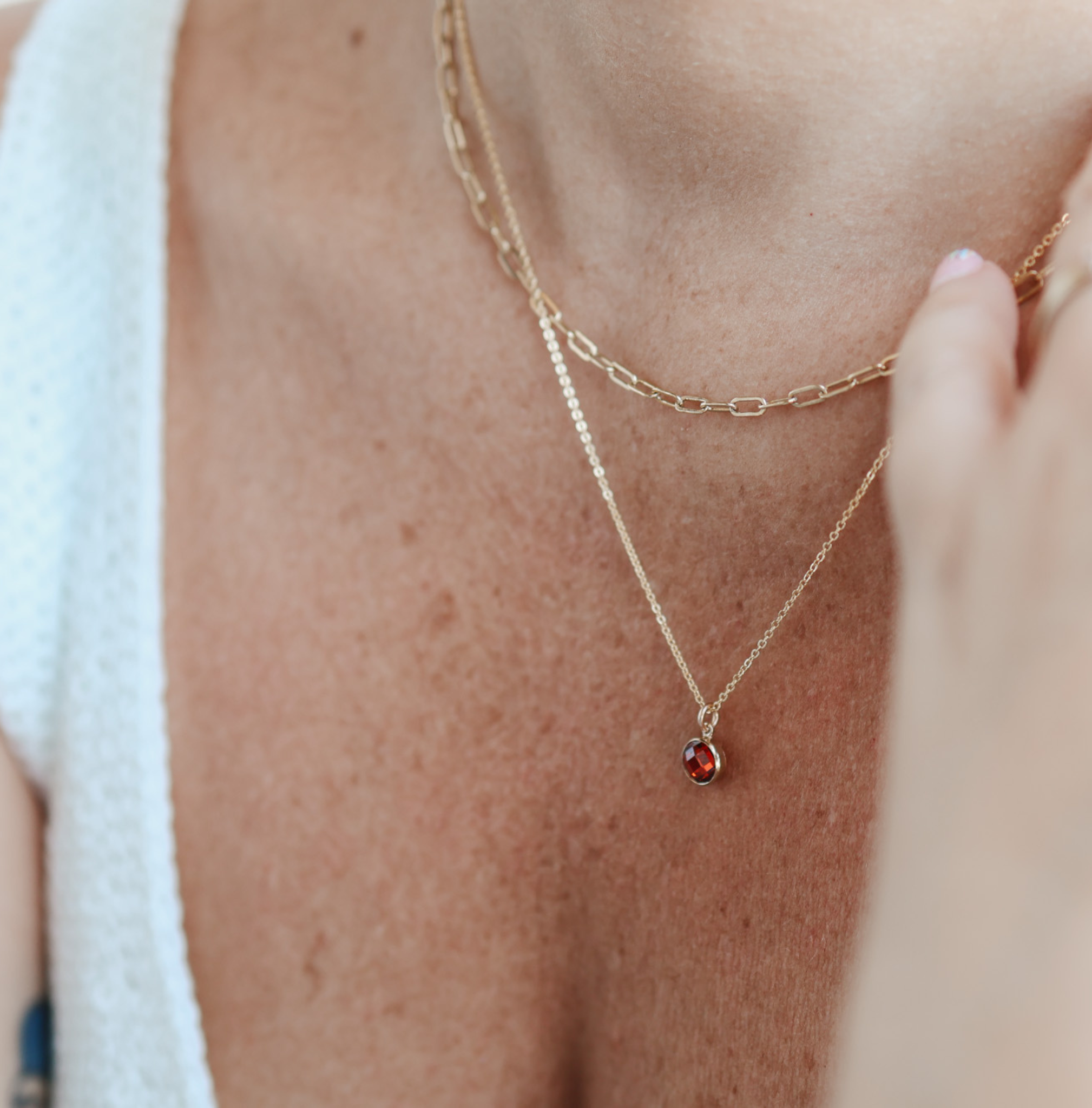 Personalised jewellery – handmade jewellery – KBN jewellery – Australian made jewellery – crystal pendant – birthstone drop necklace – birthstone pendant for necklace – crystal birthstone drop  – birthstone jewellery – red  stone pendant – dark red birthstone for necklace – July  birthstone pendant – July  birthstone drop