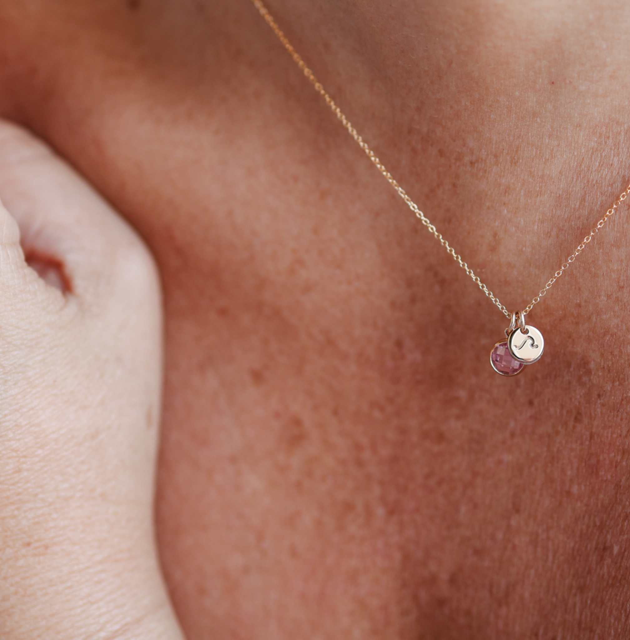 Personalised jewellery – handmade jewellery – KBN jewellery – Australian made jewellery – crystal necklace – birthstone drop necklace – birthstone pendant for necklace – crystal necklace – birthstone jewellery – pink stone pendant – pink birthstone for necklace – October birthstone pendant – October birthstone drop