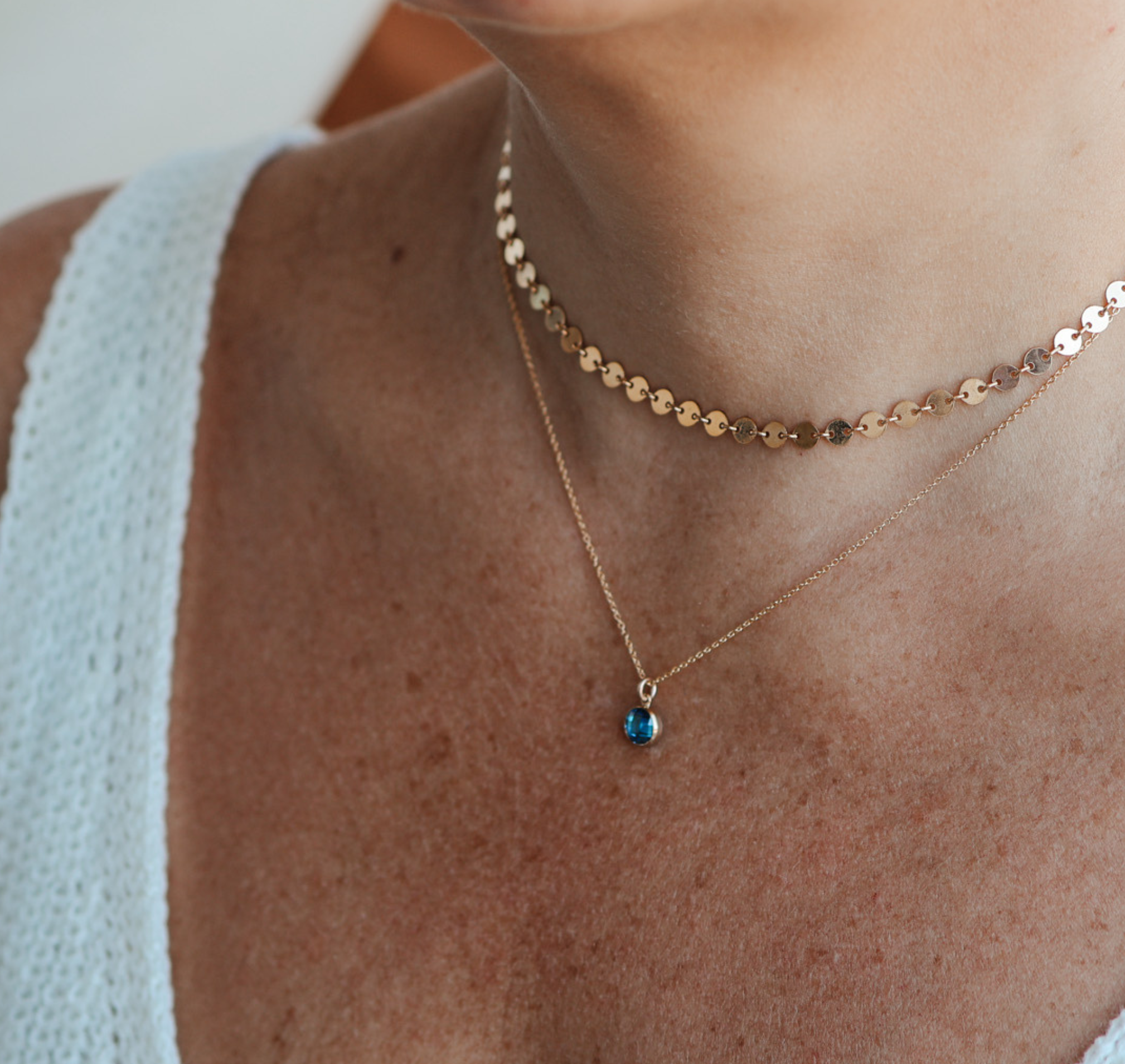 Personalised jewellery – handmade jewellery – KBN jewellery – Australian made jewellery – crystal necklace – birthstone drop necklace – birthstone pendant for necklace – crystal necklace – birthstone jewellery – light blue stone pendant – blue birthstone for necklace – December birthstone pendant – September birthstone drop