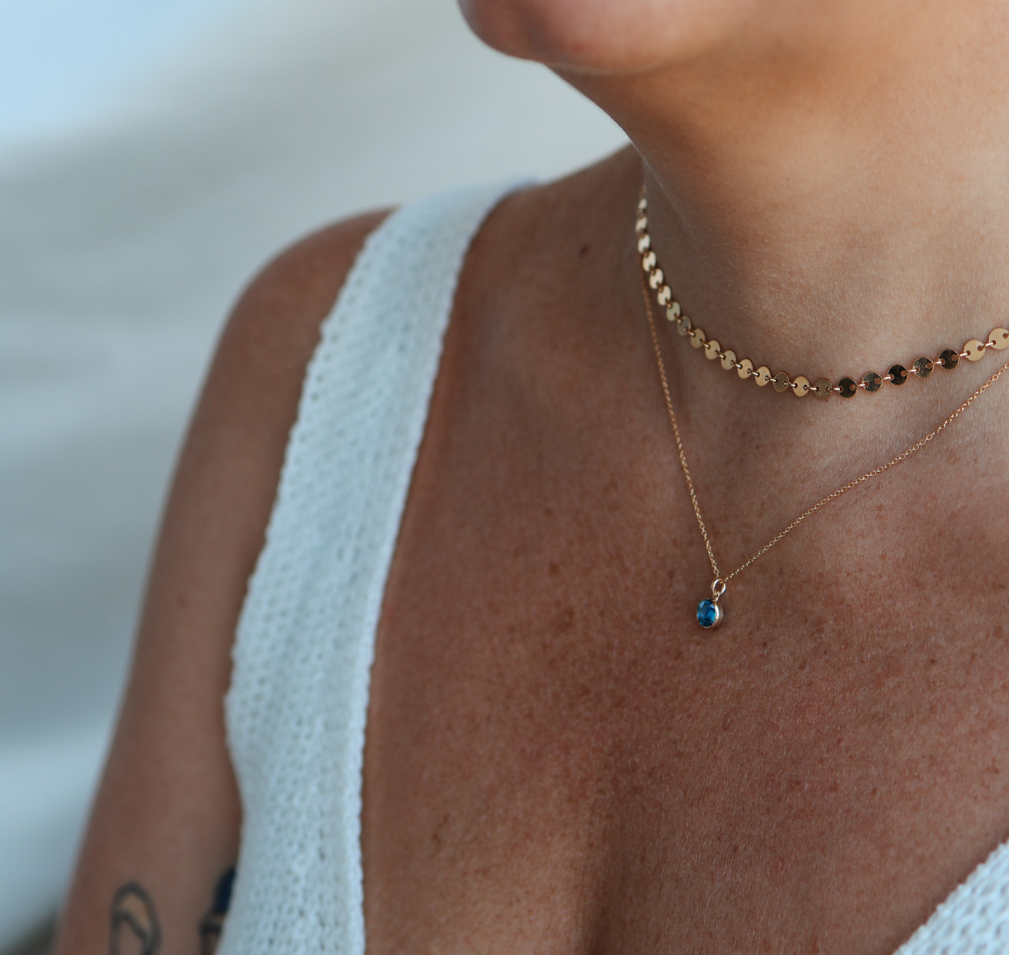 Personalised jewellery – handmade jewellery – KBN jewellery – Australian made jewellery – crystal necklace – birthstone drop necklace – birthstone pendant for necklace – crystal necklace – birthstone jewellery – light blue stone pendant – blue birthstone for necklace – December birthstone pendant – September birthstone drop