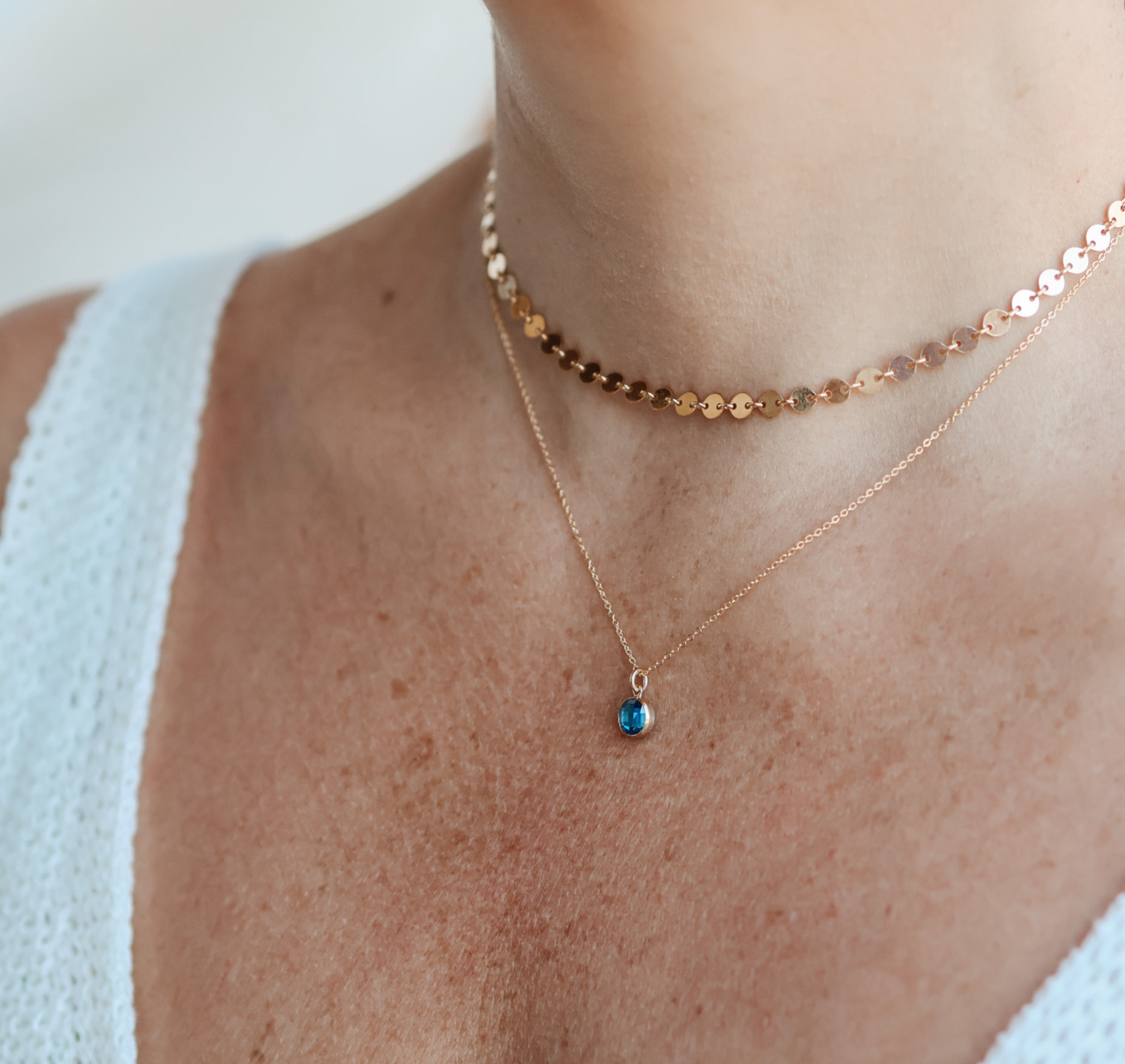 Personalised jewellery – handmade jewellery – KBN jewellery – Australian made jewellery – crystal necklace – birthstone drop necklace – birthstone pendant for necklace – crystal necklace – birthstone jewellery – light blue stone pendant – blue birthstone for necklace – December birthstone pendant – September birthstone drop