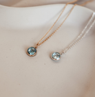 Personalised jewellery – handmade jewellery – KBN jewellery – Australian made jewellery – crystal necklace – birthstone drop necklace – birthstone pendant for necklace – crystal necklace – birthstone jewellery – light blue stone pendant – blue birthstone for necklace – December birthstone pendant – September birthstone drop