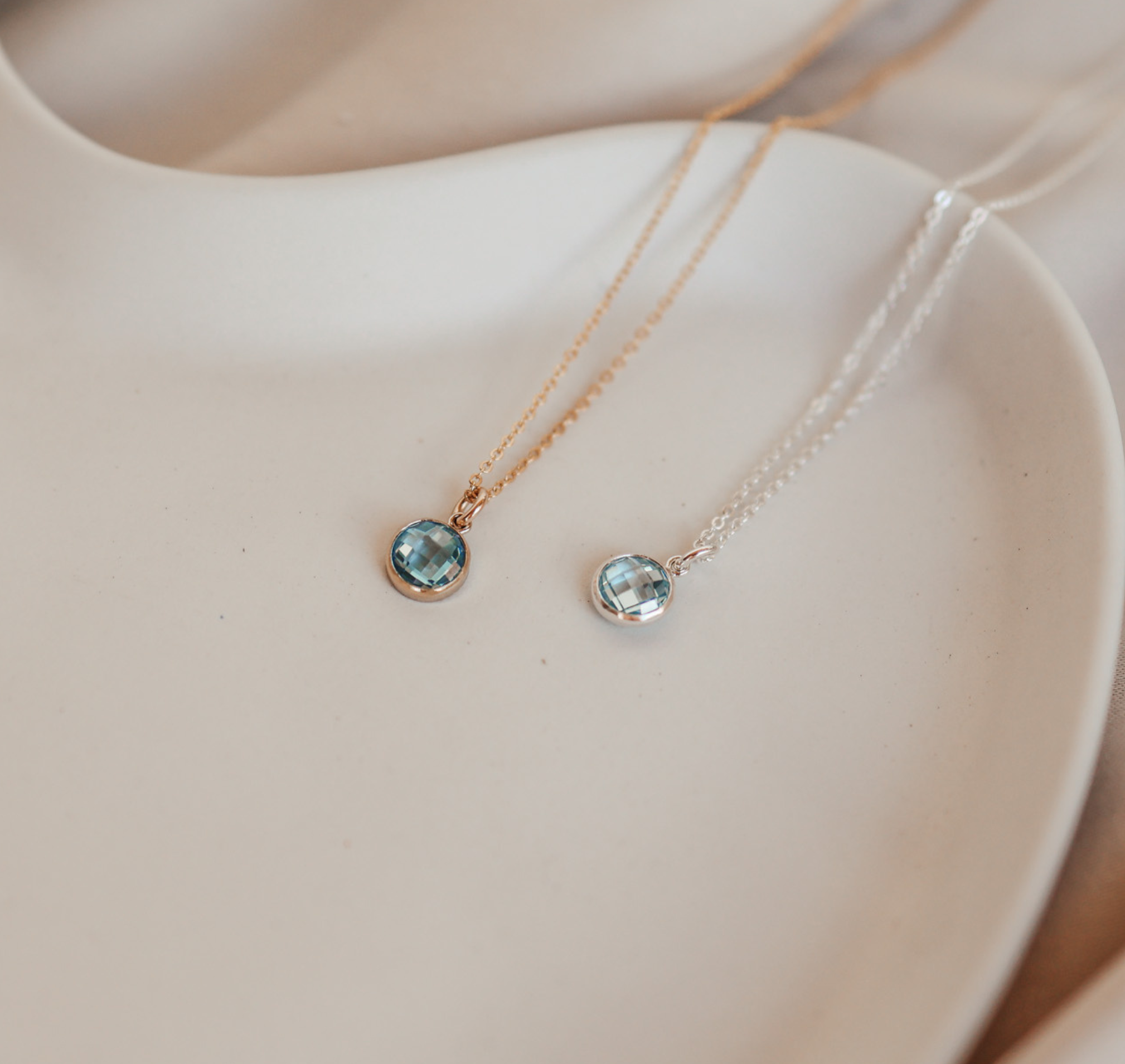 Personalised jewellery – handmade jewellery – KBN jewellery – Australian made jewellery – crystal necklace – birthstone drop necklace – birthstone pendant for necklace – crystal necklace – birthstone jewellery – light blue stone pendant – blue birthstone for necklace – December birthstone pendant – September birthstone drop