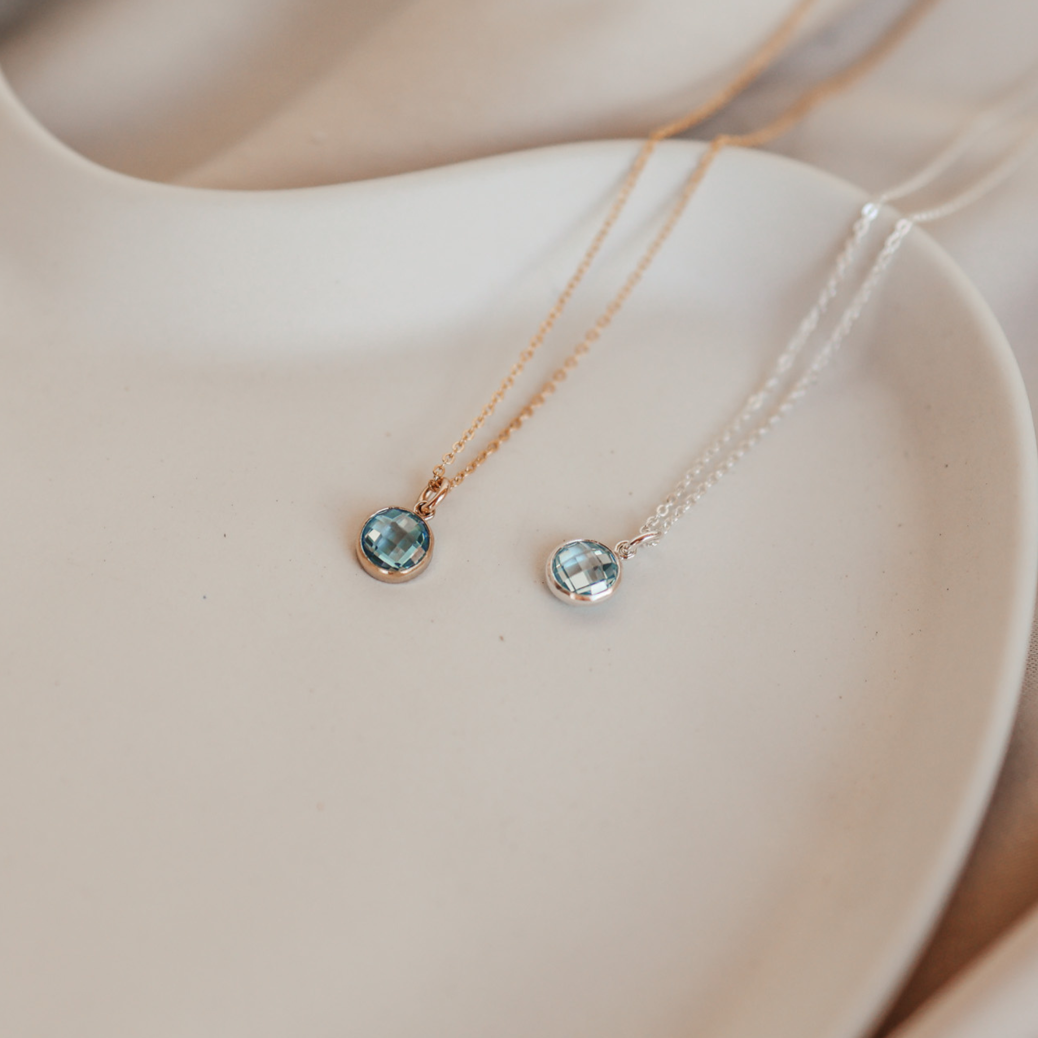 Personalised jewellery – handmade jewellery – KBN jewellery – Australian made jewellery – crystal necklace – birthstone drop necklace – birthstone pendant for necklace – crystal necklace – birthstone jewellery – light blue stone pendant – blue birthstone for necklace – December birthstone pendant – September birthstone drop