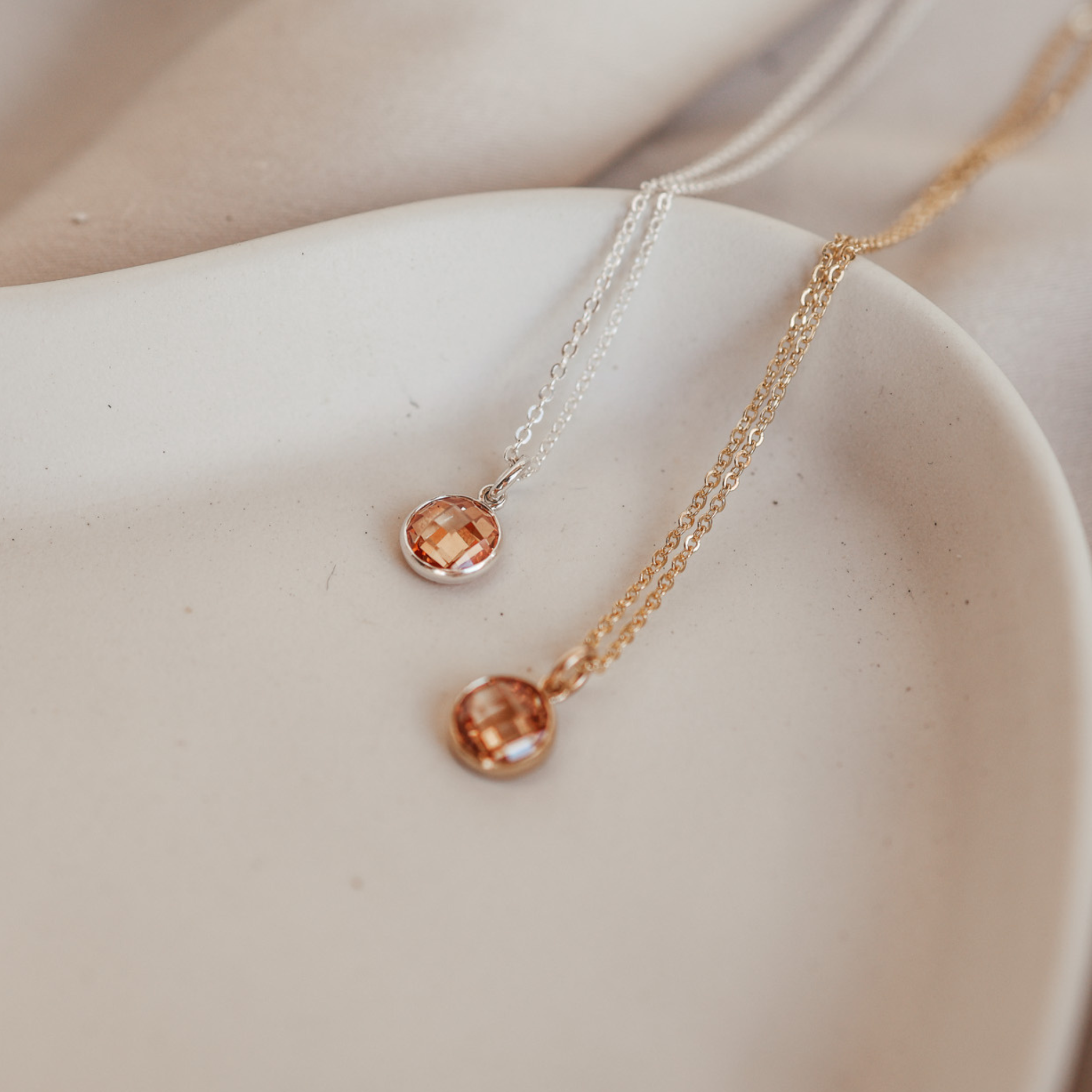 Personalised jewellery – handmade jewellery – KBN jewellery – Australian made jewellery – crystal necklace – birthstone drop necklace – birthstone pendant for necklace – crystal necklace – birthstone jewellery –dark orange stone pendant – yellow  birthstone for necklace – November birthstone pendant – November birthstone drop