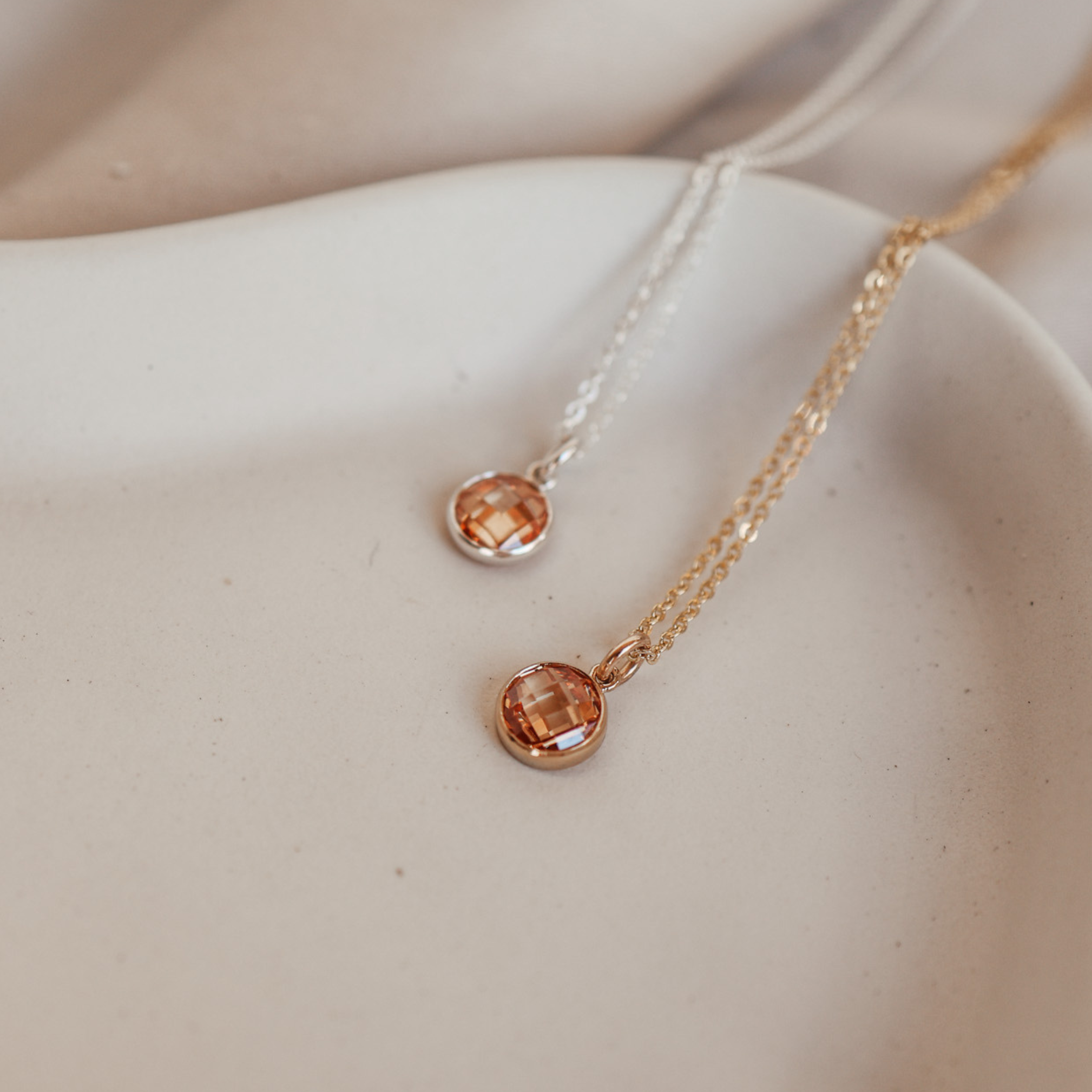 Personalised jewellery – handmade jewellery – KBN jewellery – Australian made jewellery – crystal necklace – birthstone drop necklace – birthstone pendant for necklace – crystal necklace – birthstone jewellery –dark orange stone pendant – yellow  birthstone for necklace – November birthstone pendant – November birthstone drop