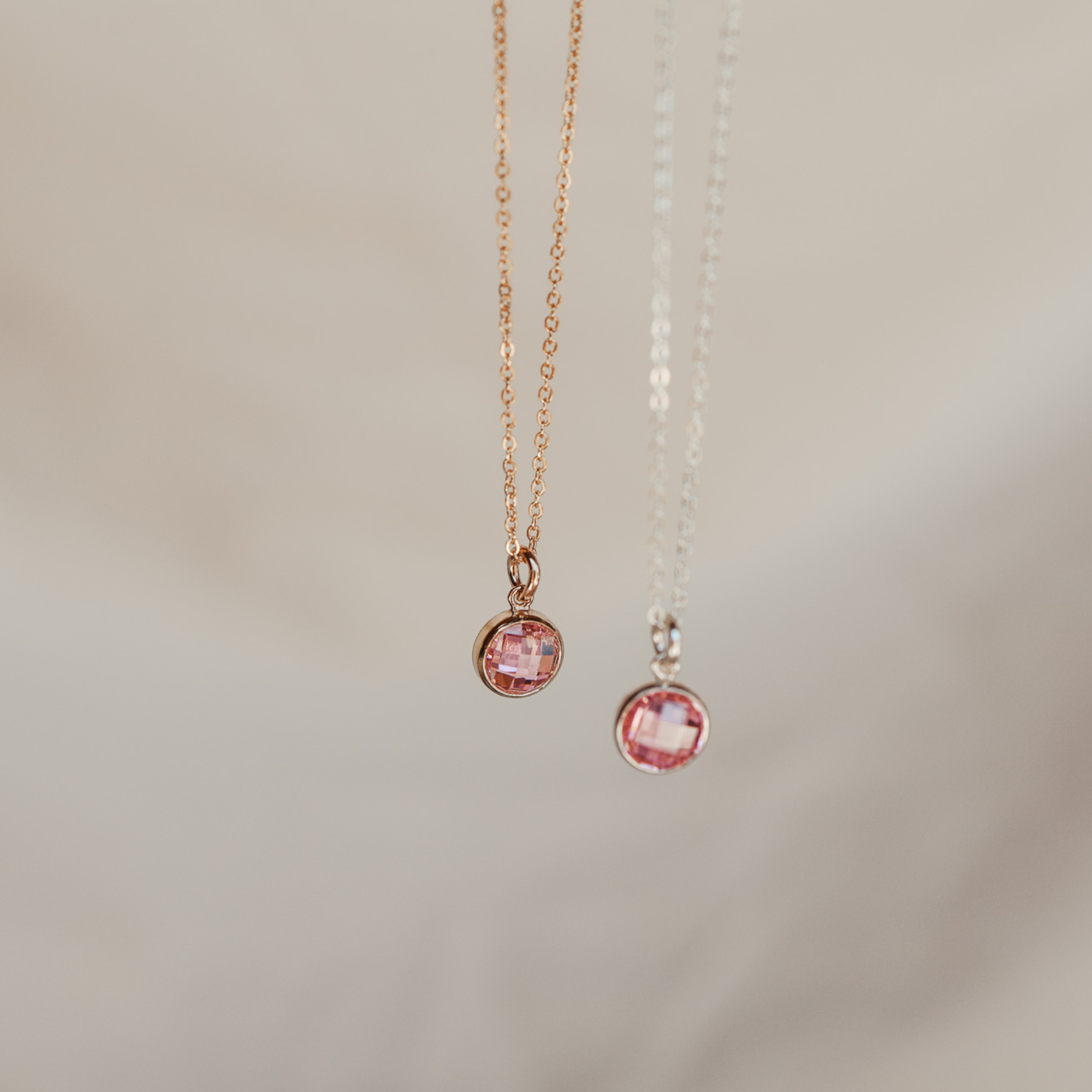 Personalised jewellery – handmade jewellery – KBN jewellery – Australian made jewellery – crystal necklace – birthstone drop necklace – birthstone pendant for necklace – crystal necklace – birthstone jewellery – pink stone pendant – pink birthstone for necklace – October birthstone pendant – October birthstone drop