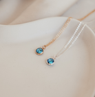 Personalised jewellery – handmade jewellery – KBN jewellery – Australian made jewellery – crystal necklace – birthstone drop necklace – birthstone pendant for necklace – crystal necklace – birthstone jewellery – dark blue stone pendant – blue birthstone for necklace – September birthstone pendant – September birthstone drop