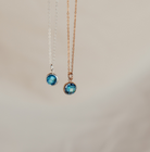 Personalised jewellery – handmade jewellery – KBN jewellery – Australian made jewellery – crystal necklace – birthstone drop necklace – birthstone pendant for necklace – crystal necklace – birthstone jewellery – dark blue stone pendant – blue birthstone for necklace – September birthstone pendant – September birthstone drop