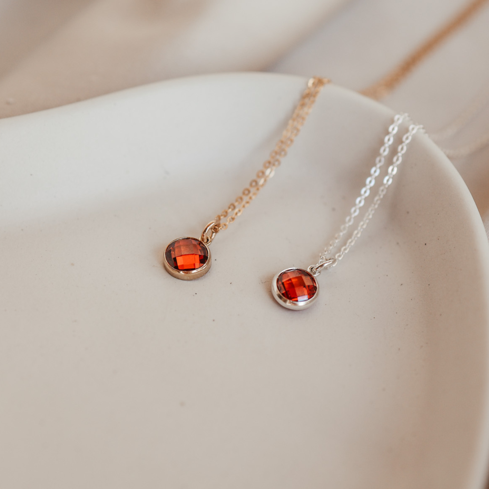 Personalised jewellery – handmade jewellery – KBN jewellery – Australian made jewellery – crystal pendant – birthstone drop necklace – birthstone pendant for necklace – crystal birthstone drop – birthstone jewellery – red stone pendant – dark red birthstone for necklace – July birthstone pendant – July birthstone drop