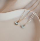 Personalised jewellery – handmade jewellery – KBN jewellery – Australian made jewellery – crystal pendant – birthstone drop necklace – birthstone pendant for necklace – crystal birthstone drop  – birthstone jewellery –blue  stone pendant – light blue birthstone for necklace – March  birthstone pendant – March  birthstone drop