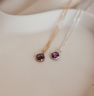 Personalised jewellery – handmade jewellery – KBN jewellery – Australian made jewellery – crystal pendant – birthstone drop necklace – birthstone pendant for necklace – crystal birthstone drop  – birthstone jewellery – purple stone pendant – dark purple birthstone for necklace – February   birthstone pendant – February  birthstone drop