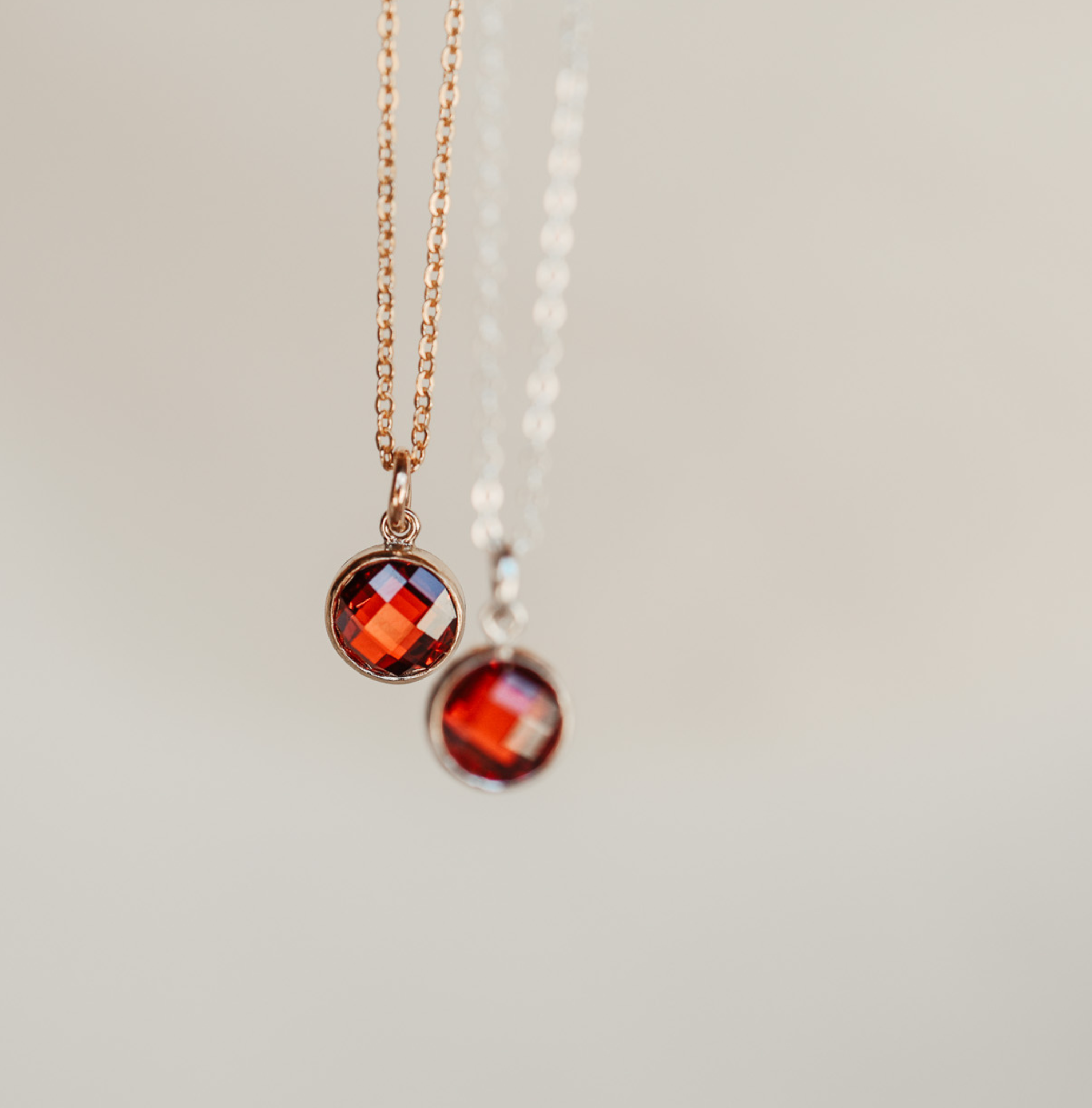 Personalised jewellery – handmade jewellery – KBN jewellery – Australian made jewellery – crystal pendant – birthstone drop necklace – birthstone pendant for necklace – crystal birthstone drop  – birthstone jewellery – red stone pendant – dark red birthstone for necklace – January birthstone pendant – Janurary  birthstone drop