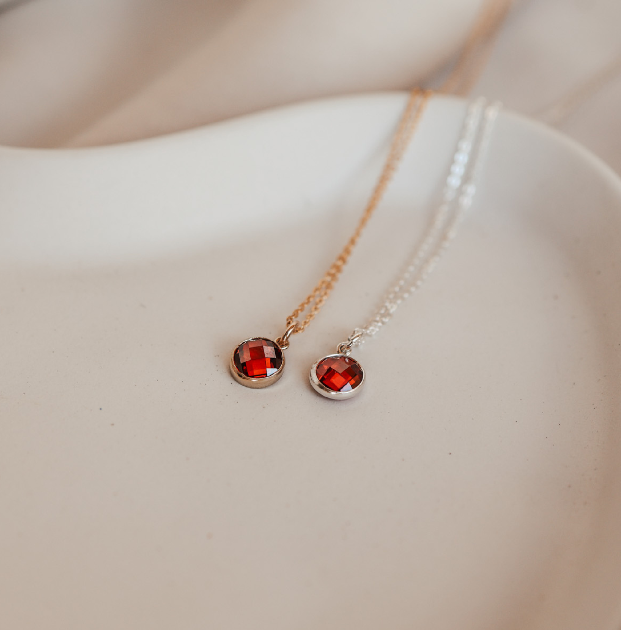 Personalised jewellery – handmade jewellery – KBN jewellery – Australian made jewellery – crystal pendant – birthstone drop necklace – birthstone pendant for necklace – crystal birthstone drop  – birthstone jewellery – red stone pendant – dark red birthstone for necklace – January birthstone pendant – Janurary  birthstone drop