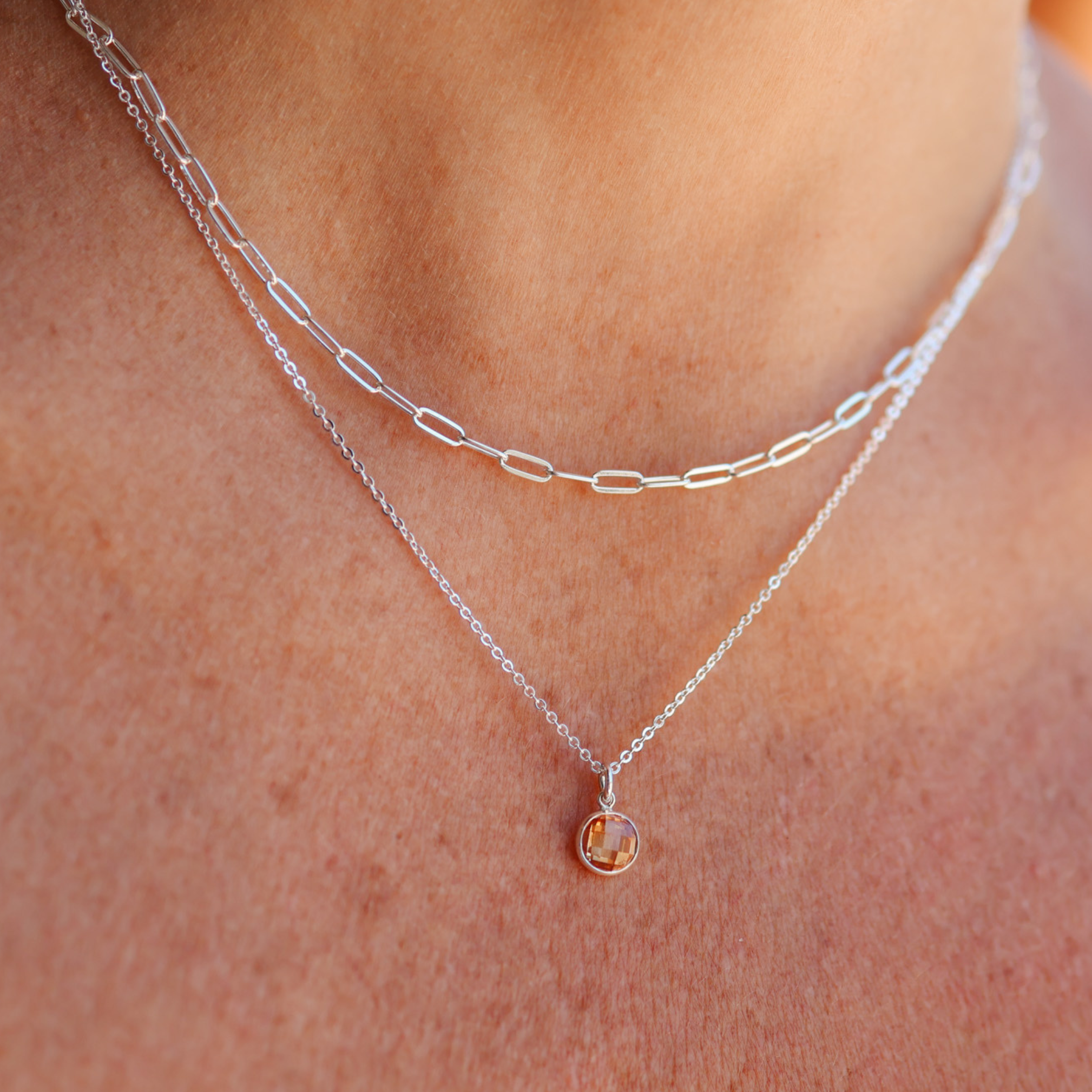 Personalised jewellery – handmade jewellery – KBN jewellery – Australian made jewellery – crystal necklace – birthstone drop necklace – birthstone pendant for necklace – crystal necklace – birthstone jewellery –dark orange stone pendant – yellow  birthstone for necklace – November birthstone pendant – November birthstone drop