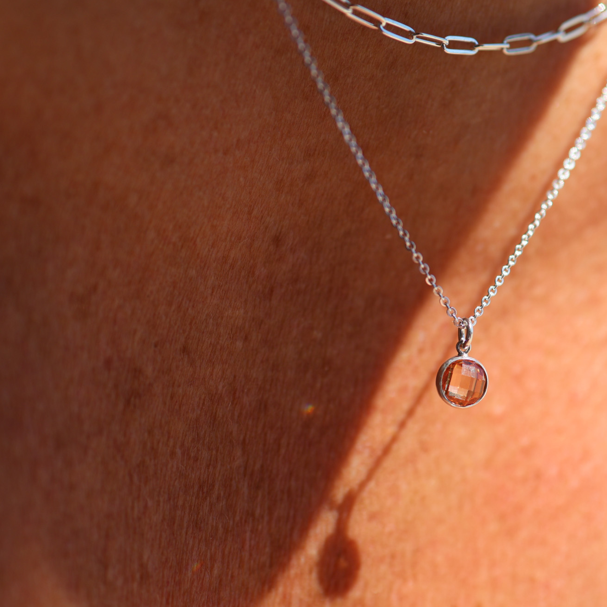 Personalised jewellery – handmade jewellery – KBN jewellery – Australian made jewellery – crystal necklace – birthstone drop necklace – birthstone pendant for necklace – crystal necklace – birthstone jewellery –dark orange stone pendant – yellow  birthstone for necklace – November birthstone pendant – November birthstone drop