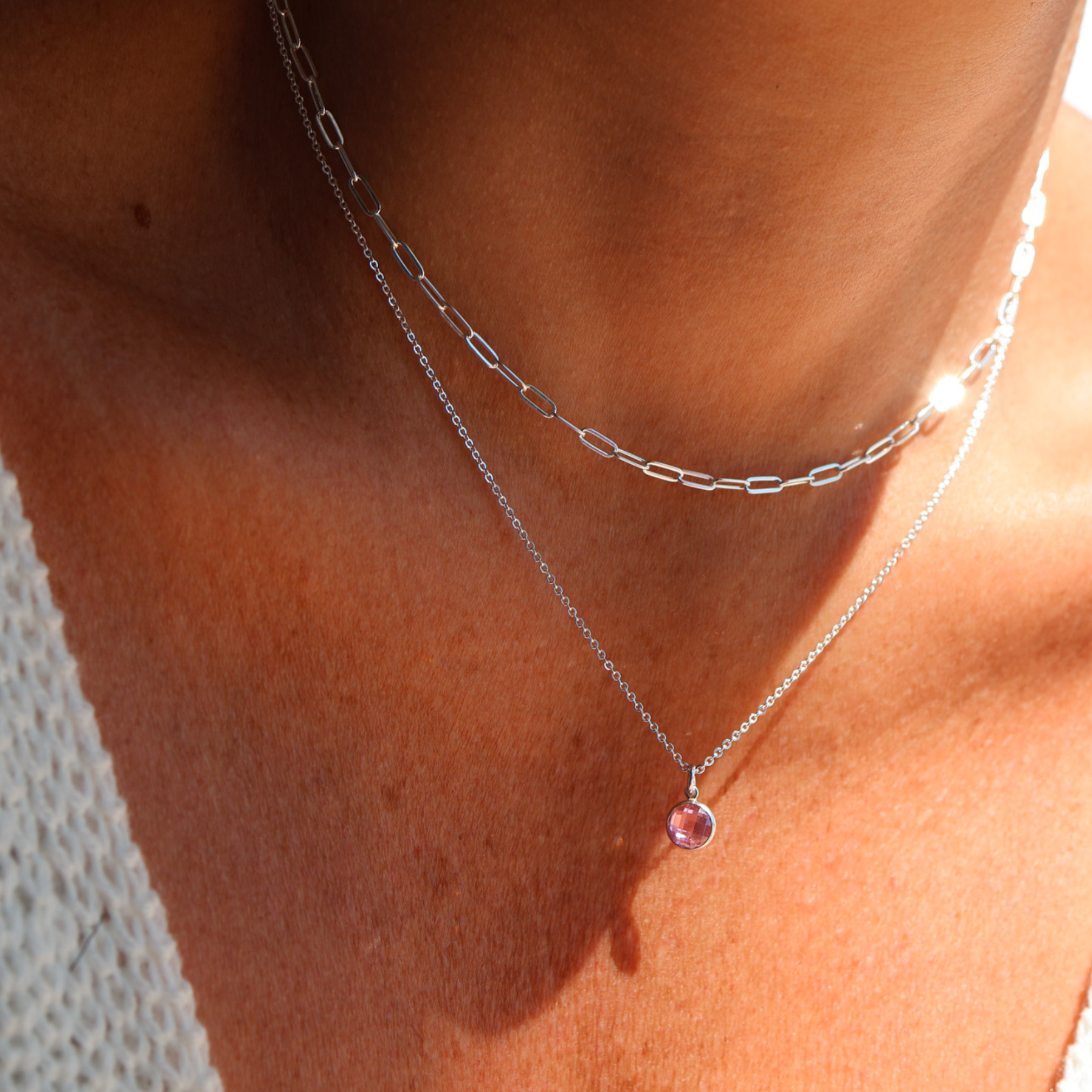 Personalised jewellery – handmade jewellery – KBN jewellery – Australian made jewellery – crystal necklace – birthstone drop necklace – birthstone pendant for necklace – crystal necklace – birthstone jewellery – pink stone pendant – pink birthstone for necklace – October birthstone pendant – October birthstone drop