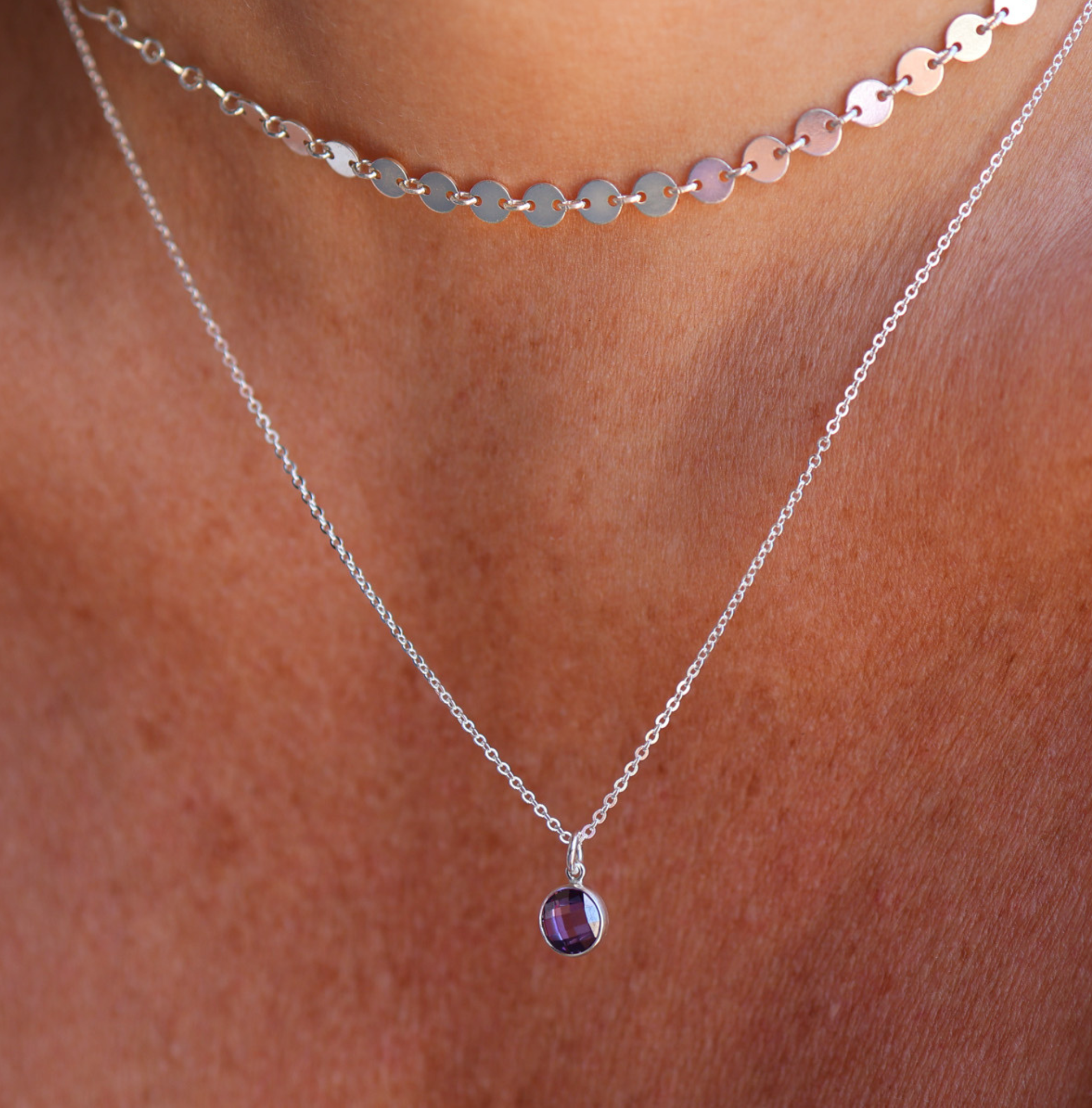 Personalised jewellery - KBN Jewellery - handmade jewellery – Personalised Jewellery gifts – Dainty jewellery- sparkly necklace – disc necklace – round chain necklace – stacking necklace – layering necklace