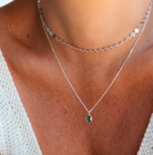 Personalised jewellery – handmade jewellery – KBN jewellery – Australian made jewellery – crystal pendant – birthstone drop necklace – birthstone pendant for necklace – crystal birthstone drop  – birthstone jewellery –green  stone pendant – dark green birthstone for necklace – May  birthstone pendant – May  birthstone drop