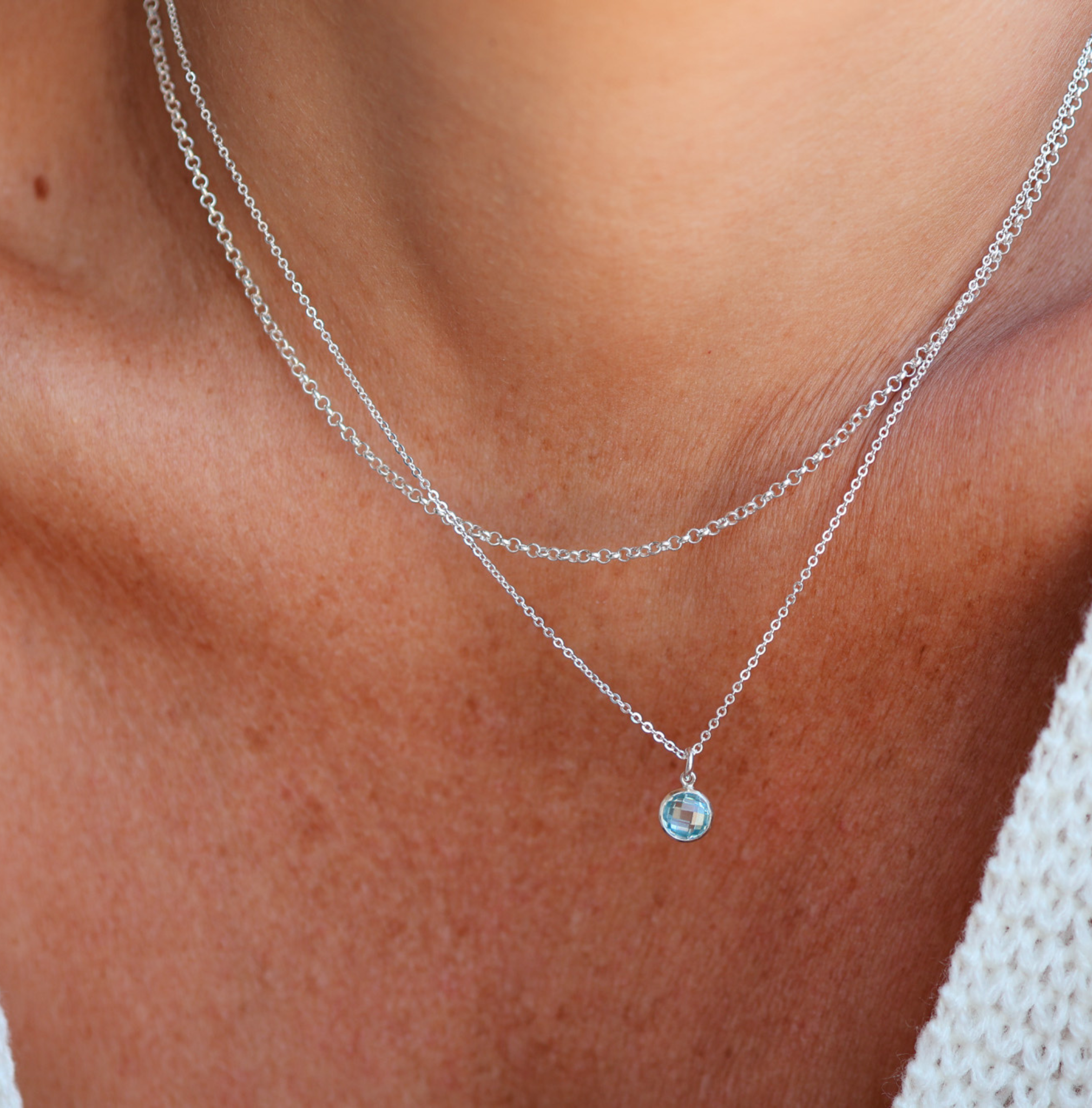 Personalised jewellery – handmade jewellery – KBN jewellery – Australian made jewellery – crystal pendant – birthstone drop necklace – birthstone pendant for necklace – crystal birthstone drop  – birthstone jewellery –blue  stone pendant – light blue birthstone for necklace – March  birthstone pendant – March  birthstone drop