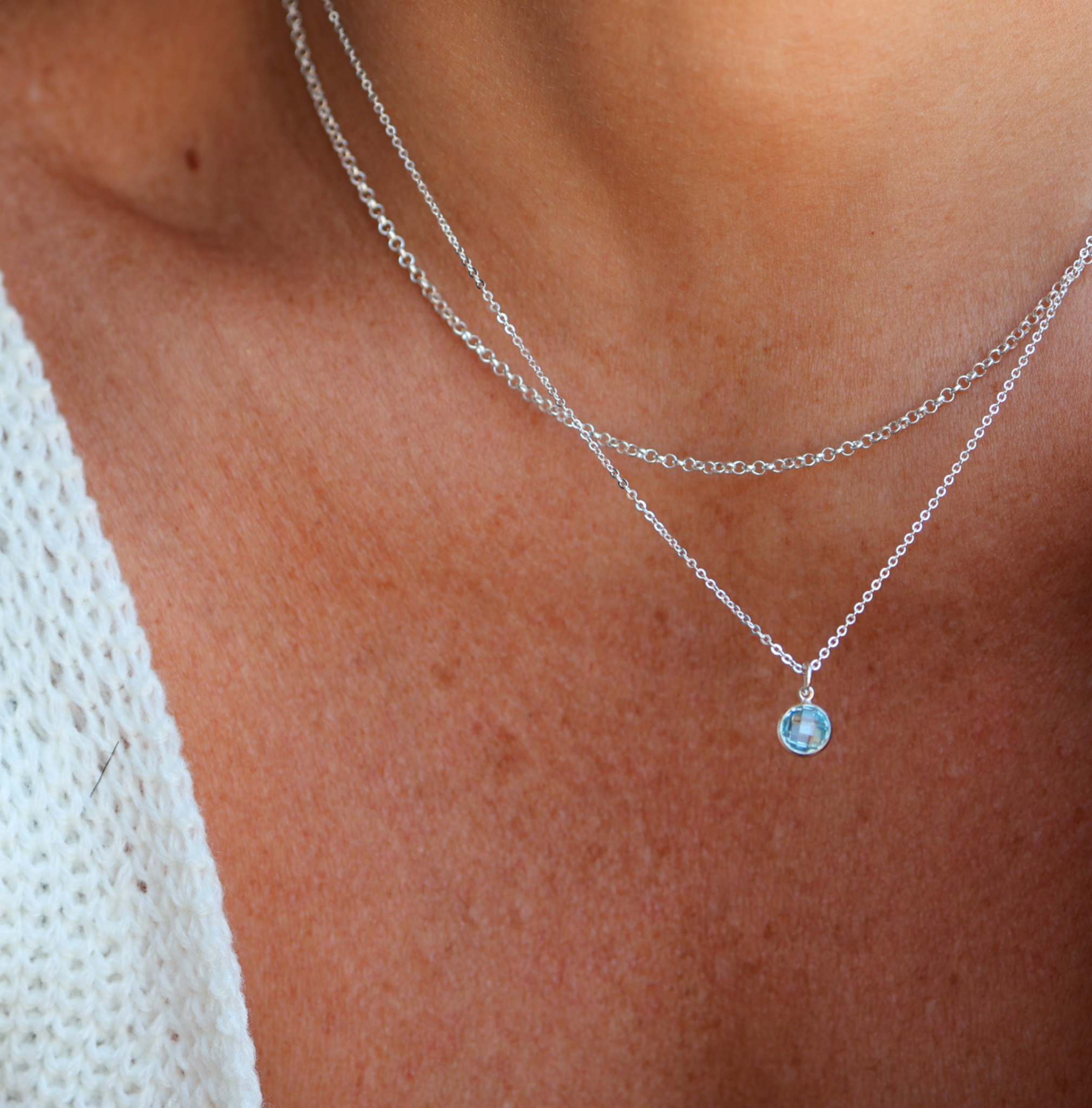 Personalised jewellery – handmade jewellery – KBN jewellery – Australian made jewellery – crystal pendant – birthstone drop necklace – birthstone pendant for necklace – crystal birthstone drop  – birthstone jewellery –blue  stone pendant – light blue birthstone for necklace – March  birthstone pendant – March  birthstone drop