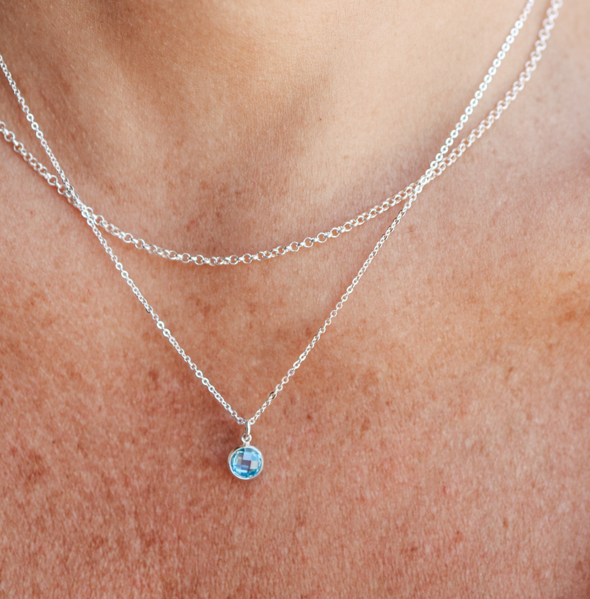 Personalised jewellery – handmade jewellery – KBN jewellery – Australian made jewellery – crystal pendant – birthstone drop necklace – birthstone pendant for necklace – crystal birthstone drop  – birthstone jewellery –blue  stone pendant – light blue birthstone for necklace – March  birthstone pendant – March  birthstone drop
