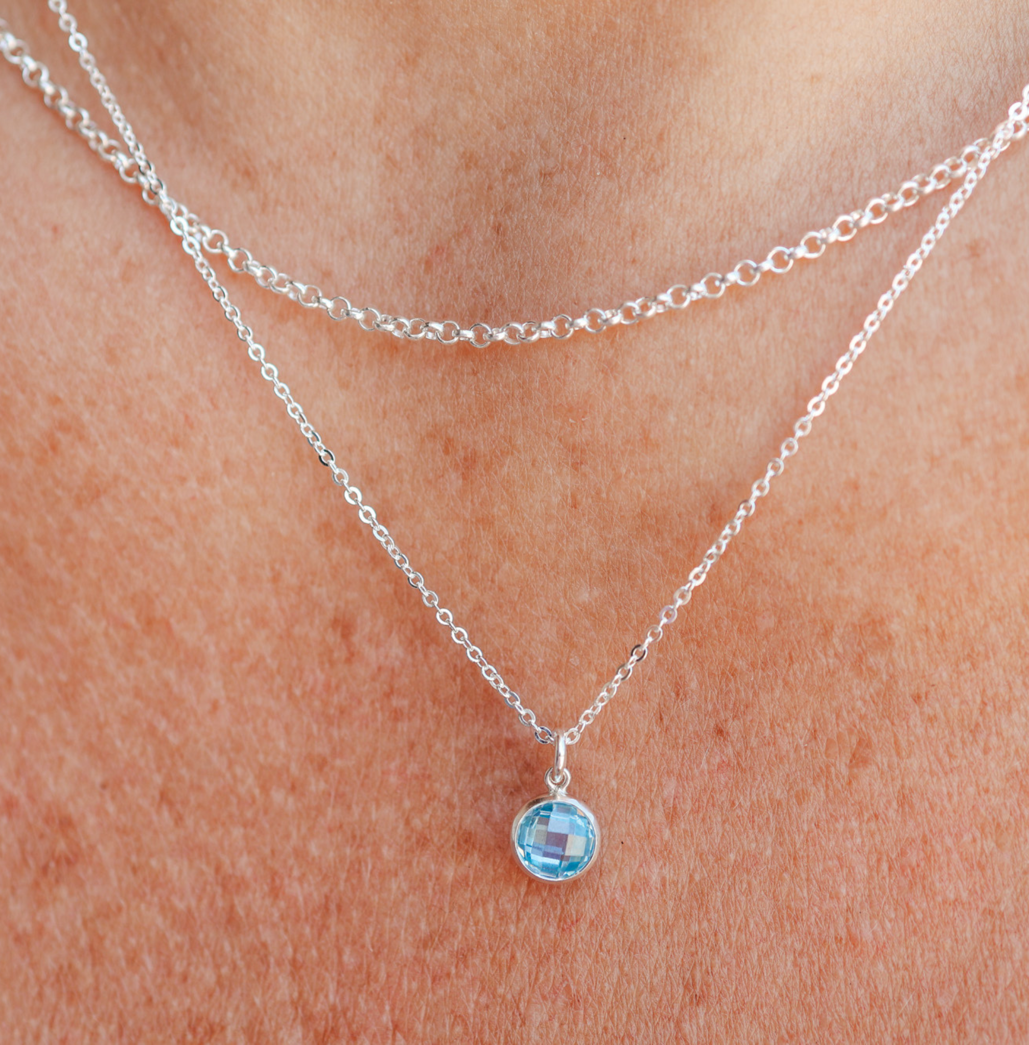 Personalised jewellery – handmade jewellery – KBN jewellery – Australian made jewellery – crystal pendant – birthstone drop necklace – birthstone pendant for necklace – crystal birthstone drop  – birthstone jewellery –blue  stone pendant – light blue birthstone for necklace – March  birthstone pendant – March  birthstone drop