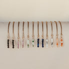 Personalised jewellery - KBN Jewellery - handmade jewellery – Personalised Jewellery gifts – Australian Made – gemstone necklace – blue lapis thread through earrings – green jade lapis thread through earrings – amethyst lapis thread through earrings – black obsidian lapis thread through earrings – peach aventurine lapis thread through earrings – white howlite lapis thread through earrings – gemstone stack lapis thread through earrings – thread through gemstone earrings