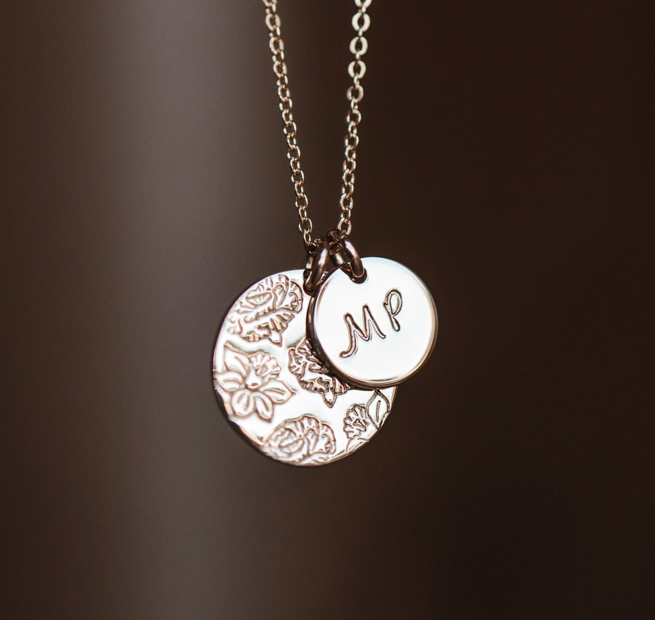 Personalised jewellery - KBN Jewellery - handmade jewellery – Personalised Jewellery gifts – Dainty jewellery- Dainty necklace – flower stamped necklace – family flowers – kids birth flowers – birth flower necklace – personalised flower stamped necklace – initial necklace