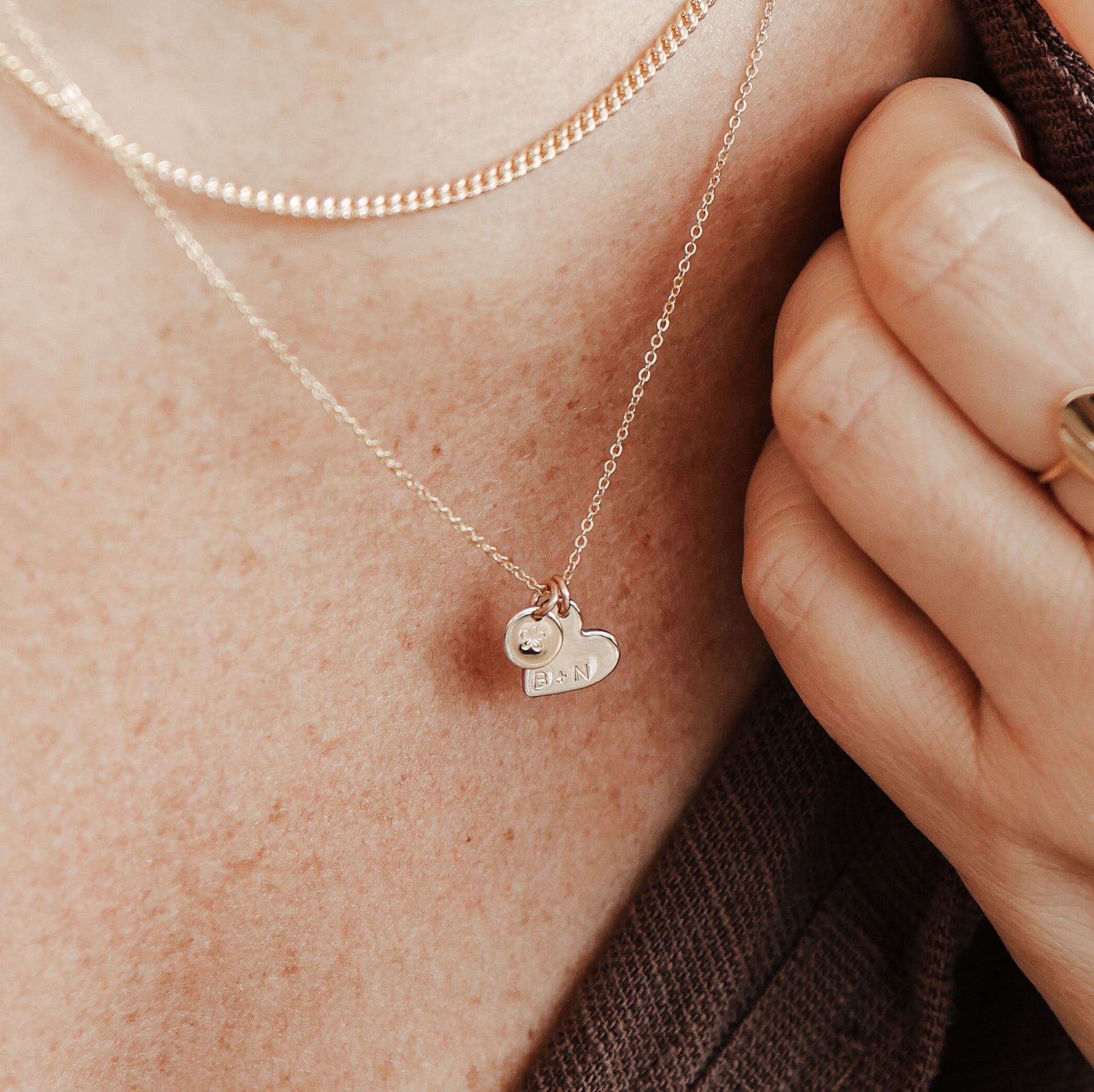 Personalised jewellery - KBN Jewellery - handmade jewellery – Personalised Jewellery gifts – Dainty jewellery- heart necklace – heart pendant necklace – initial necklace – symbol necklace – dainty heart necklace