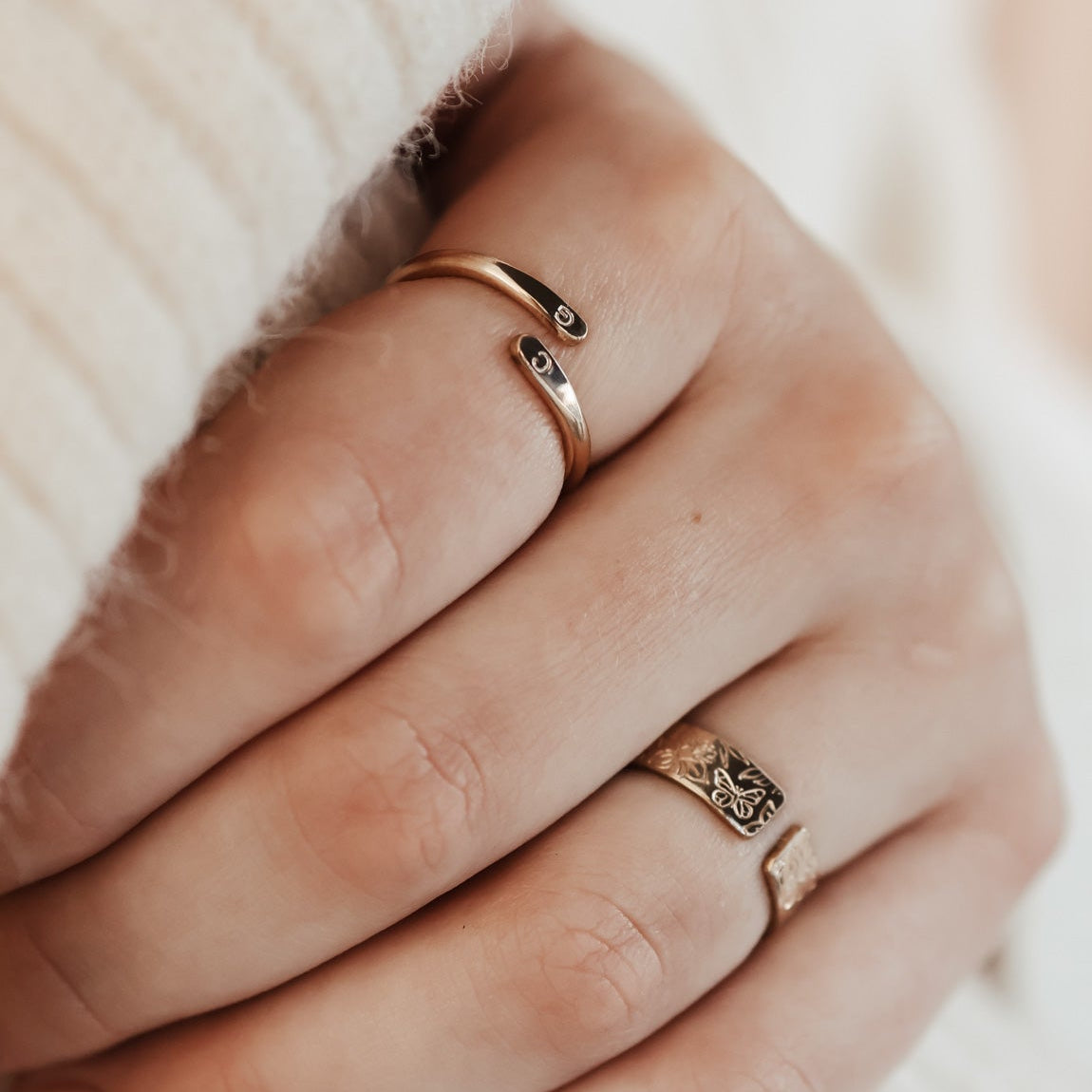 Personalised jewellery - KBN Jewellery - handmade jewellery - dainty ring – initial ring – wrap ring – classic ring – symbol ring – heart ring – butter fly ring – moon ring – flat ring – paw print ring