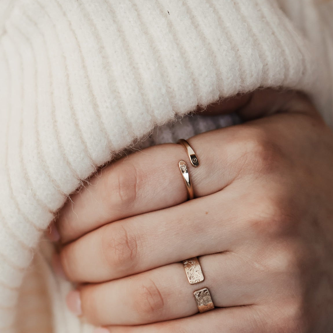 Personalised jewellery - KBN Jewellery - handmade jewellery - dainty ring – initial ring – wrap ring – classic ring – symbol ring – heart ring – butter fly ring – moon ring – flat ring – paw print ring