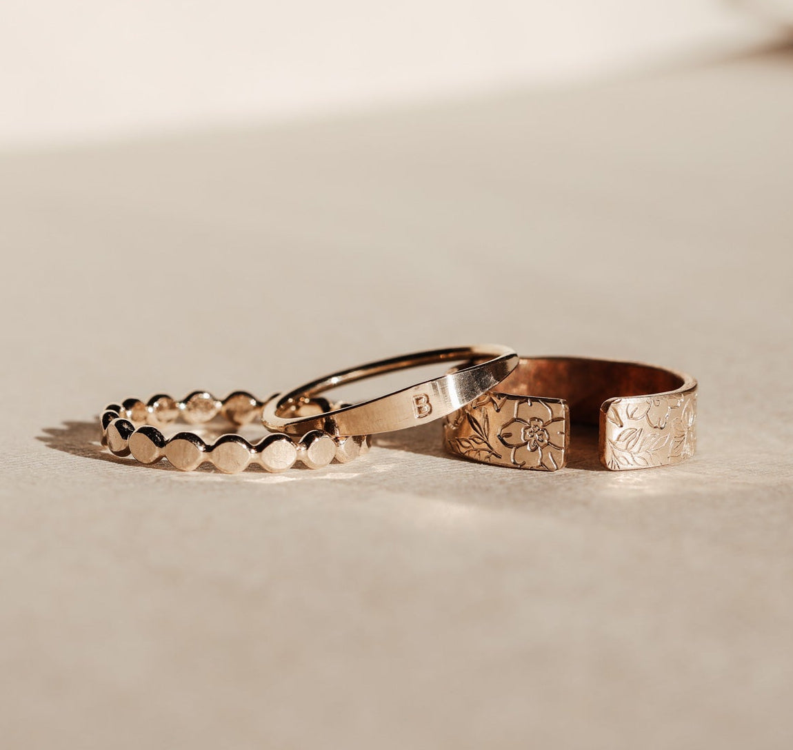 Personalised jewellery - KBN Jewellery - handmade jewellery - chunky ring – flower ring – birth flower ring – spring ring – butterfly ring – cuff ring – open ring – personalised cuff ring – personalised ring