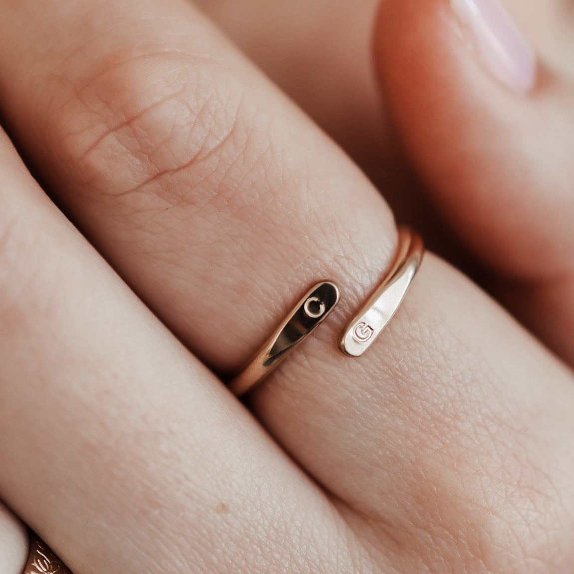 Personalised jewellery - KBN Jewellery - handmade jewellery - dainty ring – initial ring – wrap ring – classic ring – symbol ring – heart ring – butter fly ring – moon ring – flat ring – paw print ring