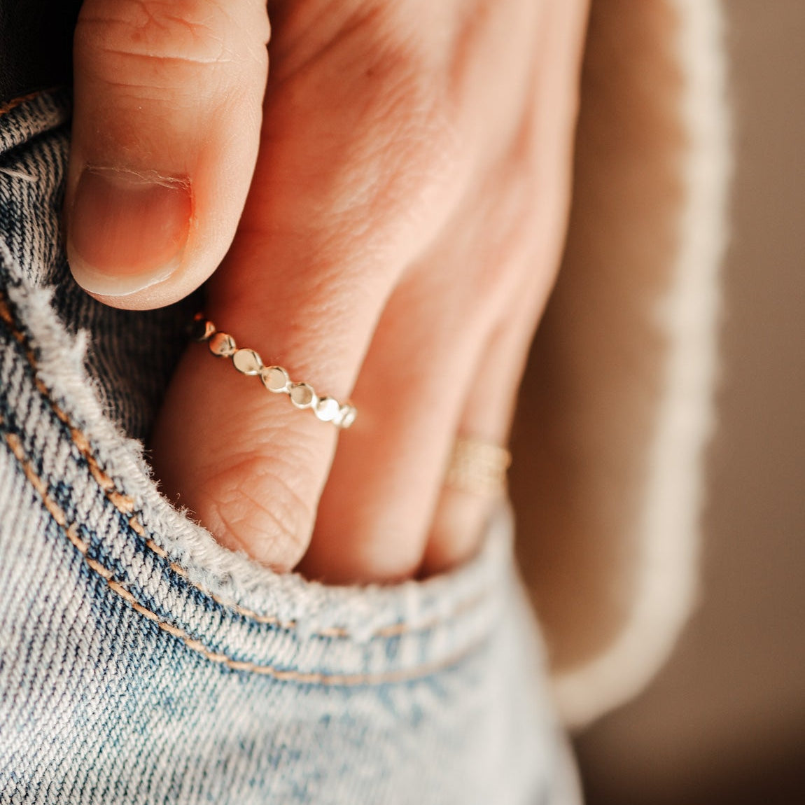 Personalised jewellery - KBN Jewellery - handmade jewellery - dainty ring – big beads ring – necklace ring – dainty ring – Australian made – beaded ring – chunky ring