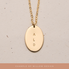 Personalised jewellery - KBN Jewellery - handmade jewellery – Personalised Jewellery gifts – Dainty jewellery – add on pendant – additional pendant – mix and match pendants – additional oval pendant – additional large oval pendant – new pendant – pendant that I can add to my necklace – plain pendant