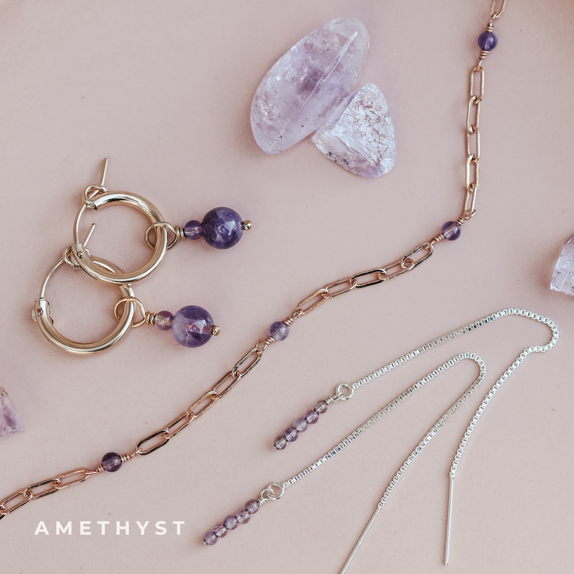 Personalised jewellery - KBN Jewellery - handmade jewellery – Personalised Jewellery gifts – Australian Made – gemstone necklace – blue lapis thread through earrings – green jade lapis thread through earrings – amethyst lapis thread through earrings – black obsidian lapis thread through earrings – peach aventurine lapis thread through earrings – white howlite lapis thread through earrings – gemstone stack lapis thread through earrings – thread through gemstone earrings