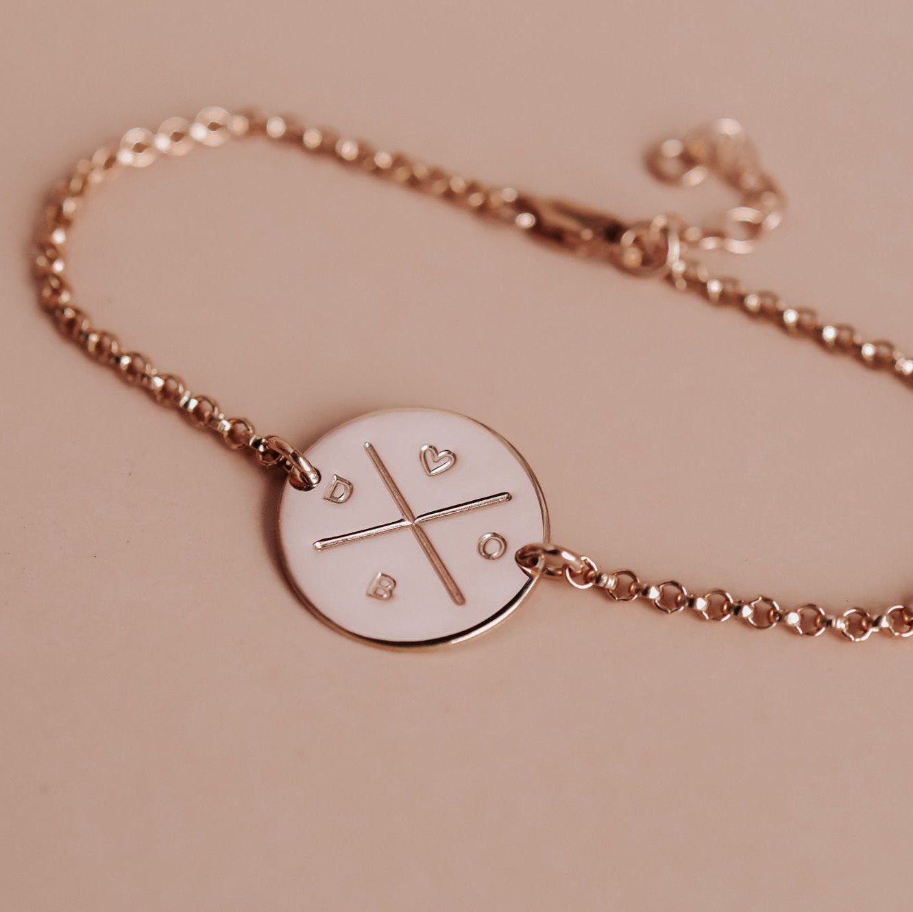 Personalised jewellery - KBN Jewellery - handmade jewellery - cross my heart - initial bracelet - symbol bracelet – custom initial bracelet – children initials - Cross my heart bracelet – dainty jewellery – family initial bracelet