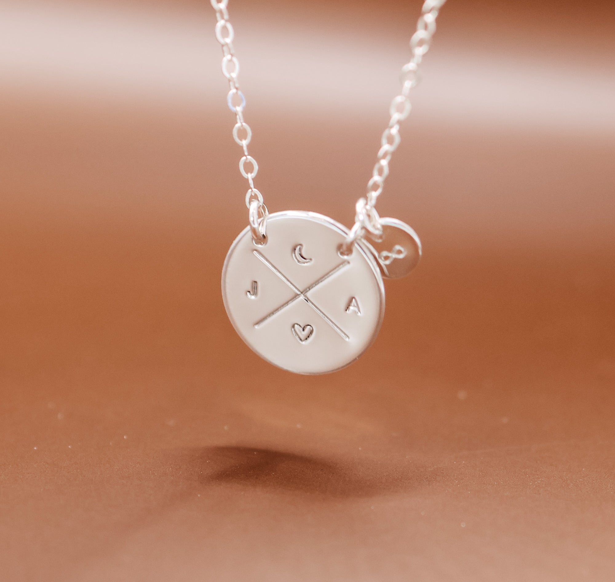 Personalised jewellery - KBN Jewellery - handmade jewellery - cross my heart - initial necklace - symbol necklace – custom initial necklace – children initials