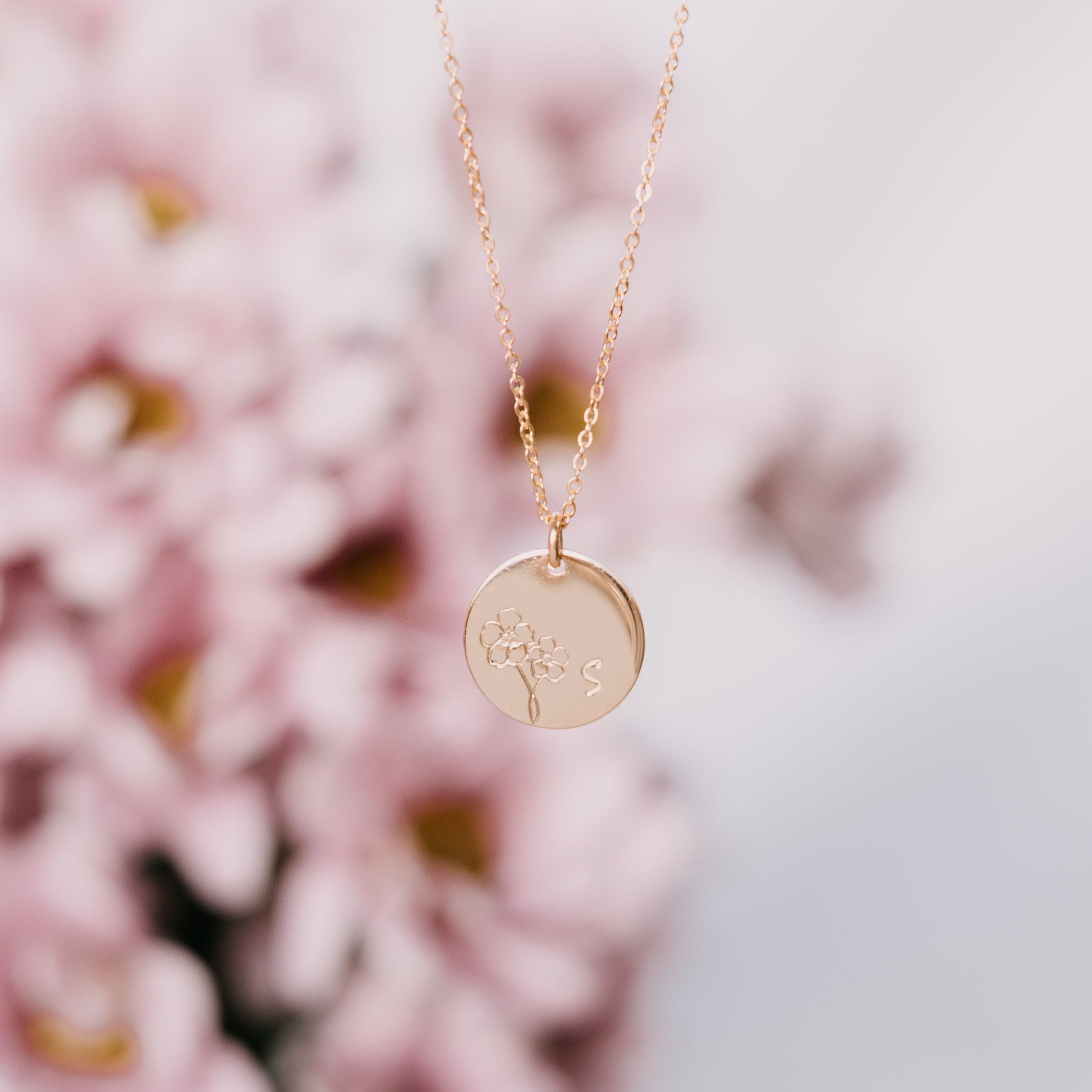 Personalised jewellery - KBN Jewellery - handmade jewellery – Personalised Jewellery gifts – Dainty jewellery – Australia made jewellery – forget me not flower – jewellery to remember passed away people – loss of a loved one necklace – jewellery to remember a loved one – necklace to remember a loved one – medium pendant necklace – jewellery to remember passed away – remembrance necklace