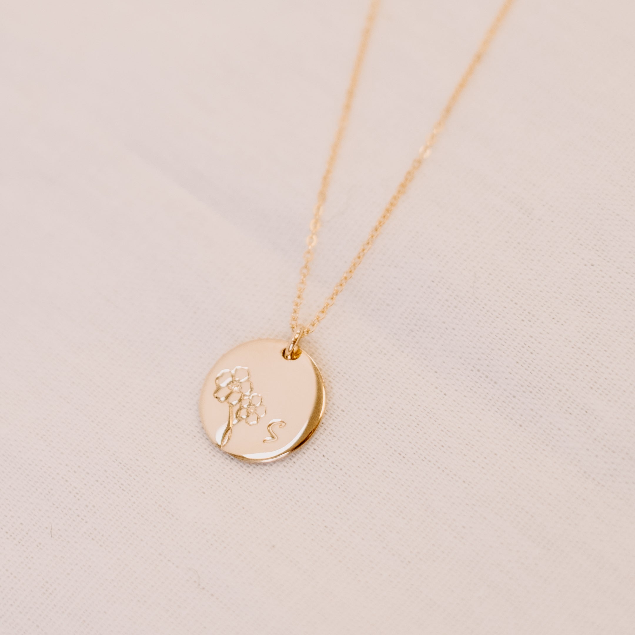 Personalised jewellery - KBN Jewellery - handmade jewellery – Personalised Jewellery gifts – Dainty jewellery – Australia made jewellery – forget me not flower – jewellery to remember passed away people – loss of a loved one necklace – jewellery to remember a loved one – necklace to remember a loved one – medium pendant necklace – jewellery to remember passed away – remembrance necklace